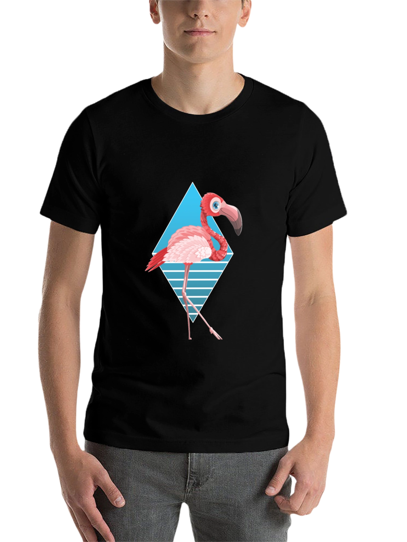 Black Black Flamingo Graphic Tee view 7