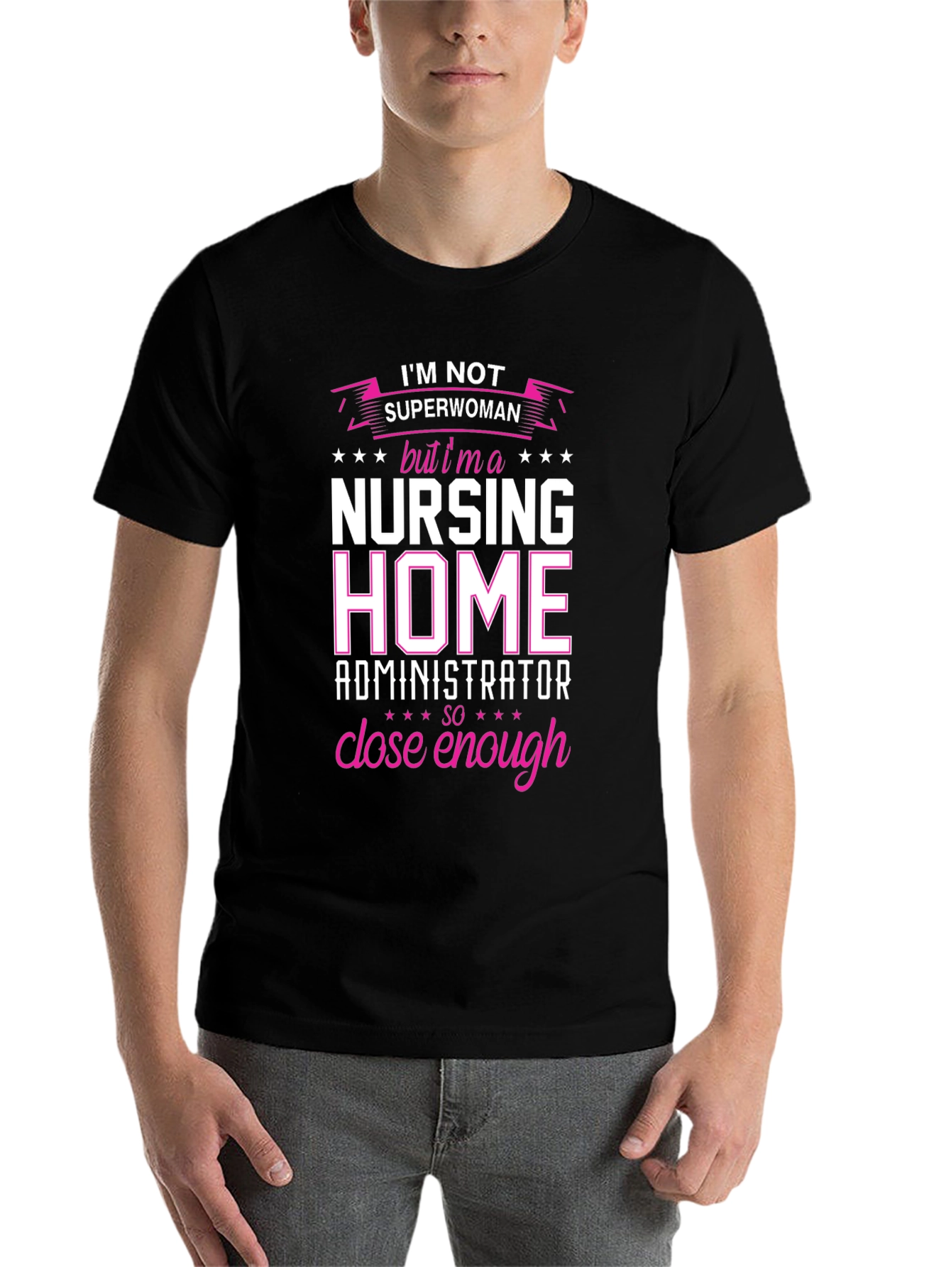 Black Nursing Home Administrator T-Shirt view 7
