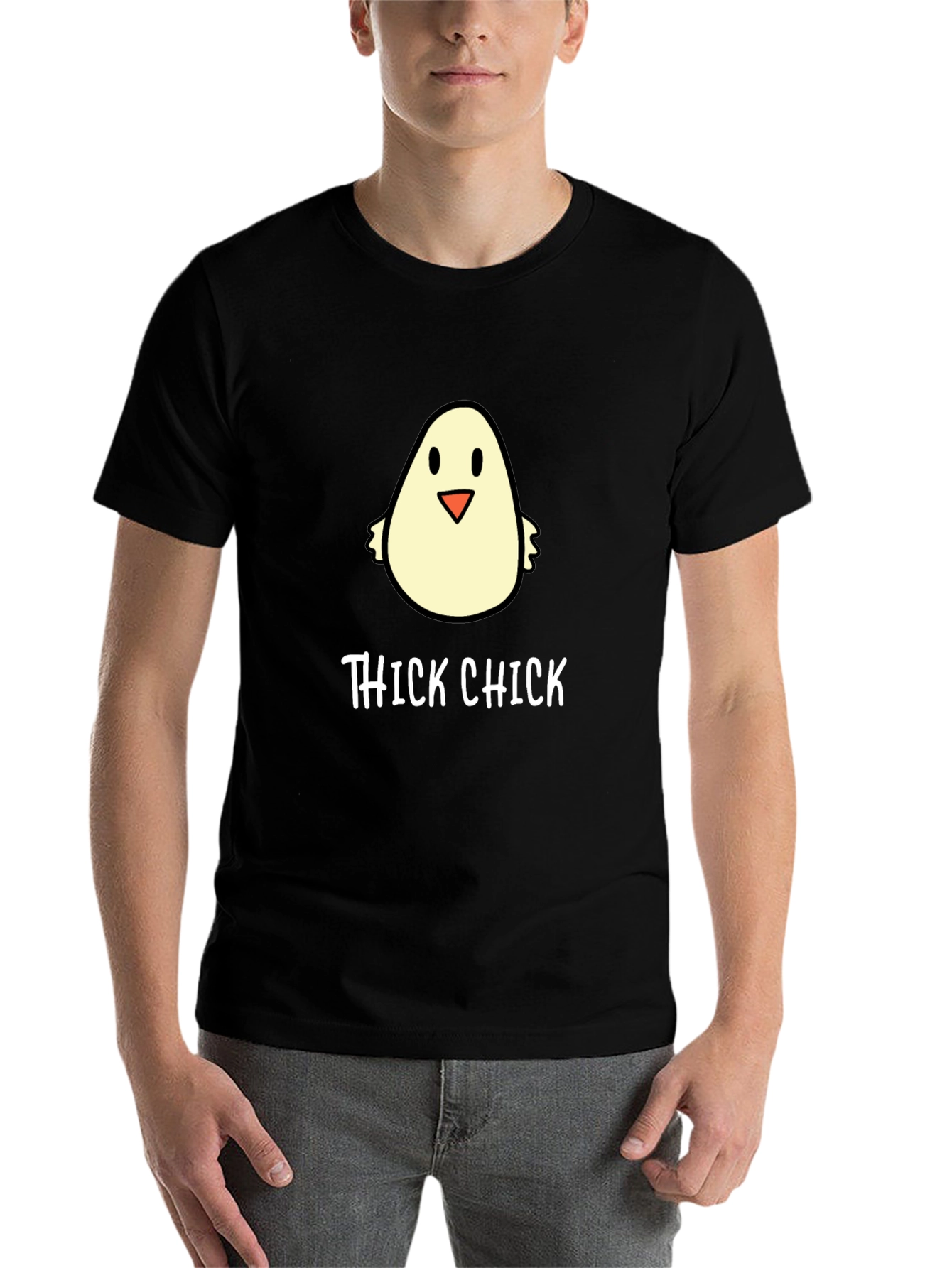 Black Thick Chick T-Shirt - Funny Graphic Tee view 7