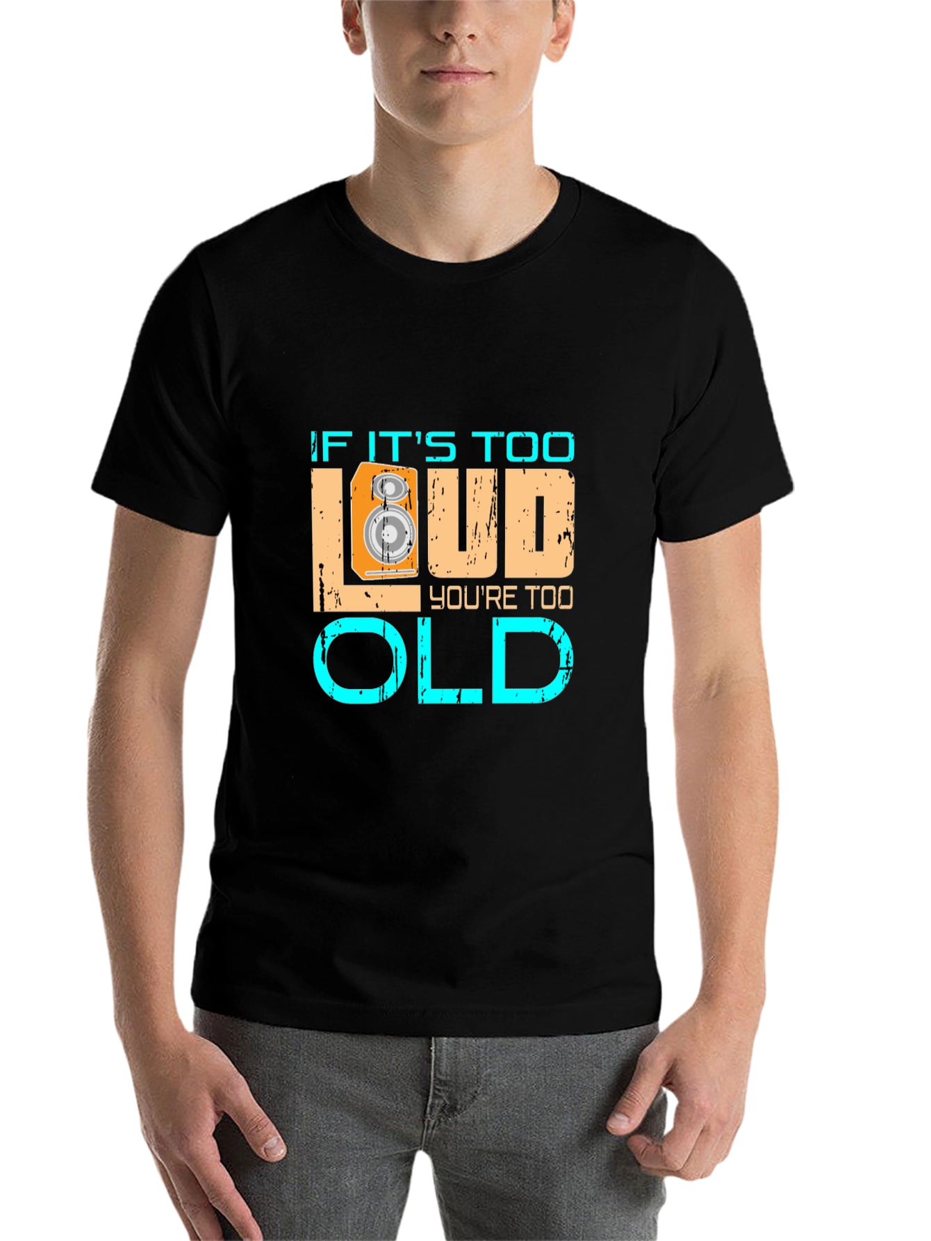 Black If It's Too Loud You're Too Old Graphic Tee view 7