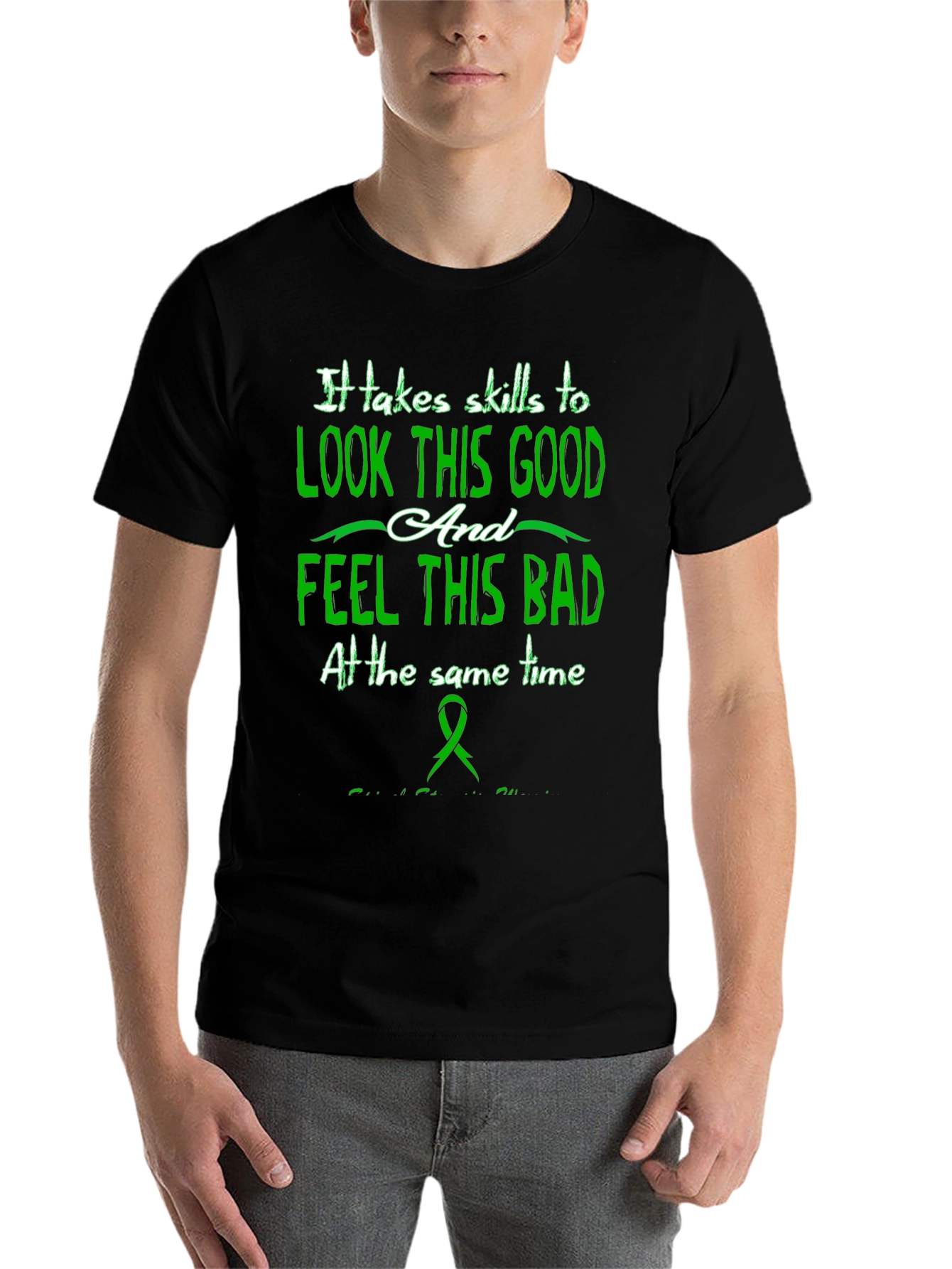 Black Skills to Look Good Feel Bad Graphic T-Shirt view 7