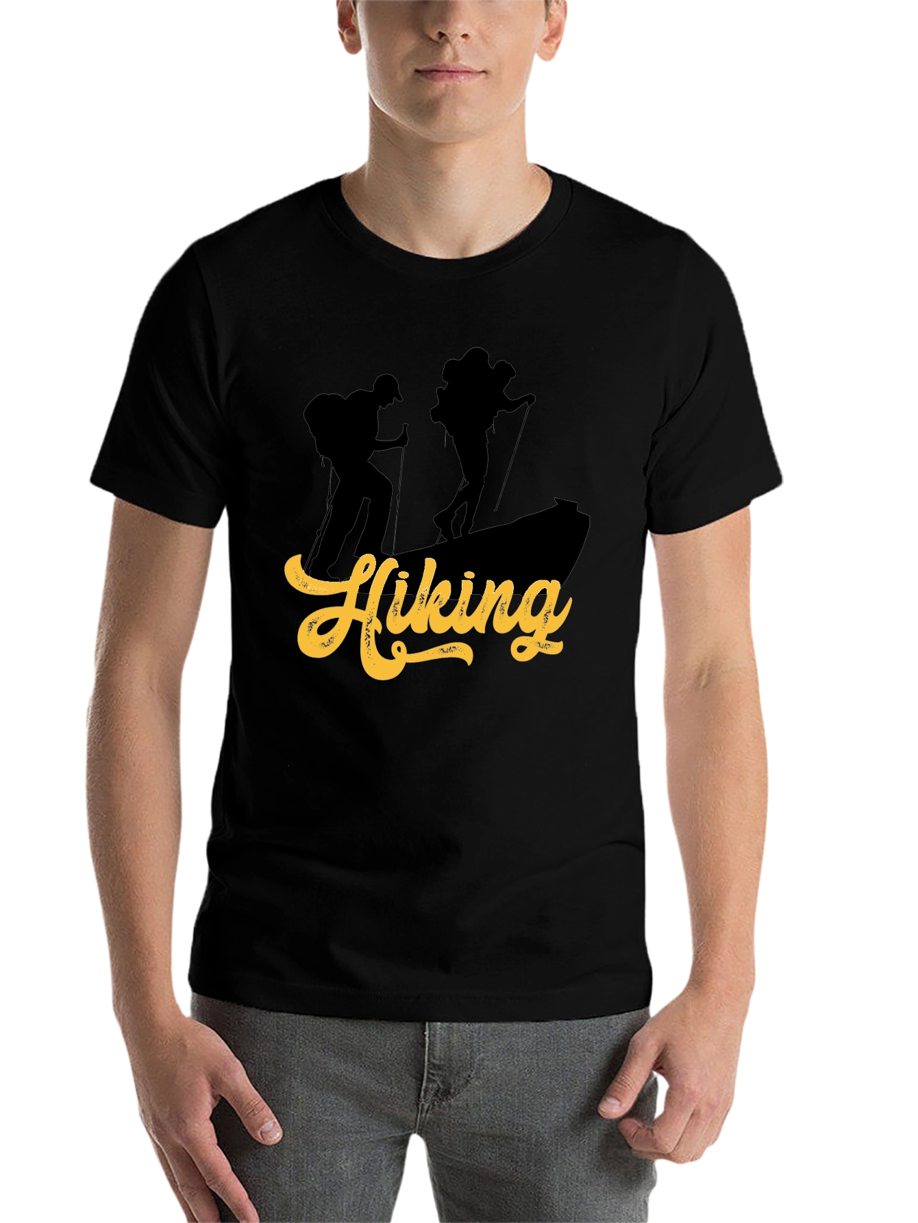 Black Hiking Adventure Graphic Tee - Black view 7