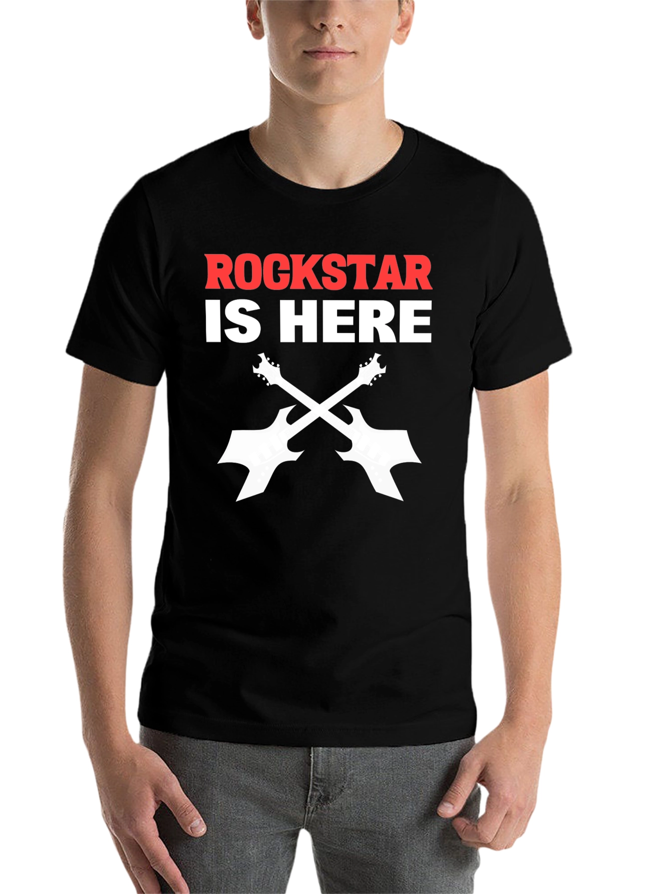 Black Rockstar Guitar T-Shirt - Black Cotton Music Tee view 7