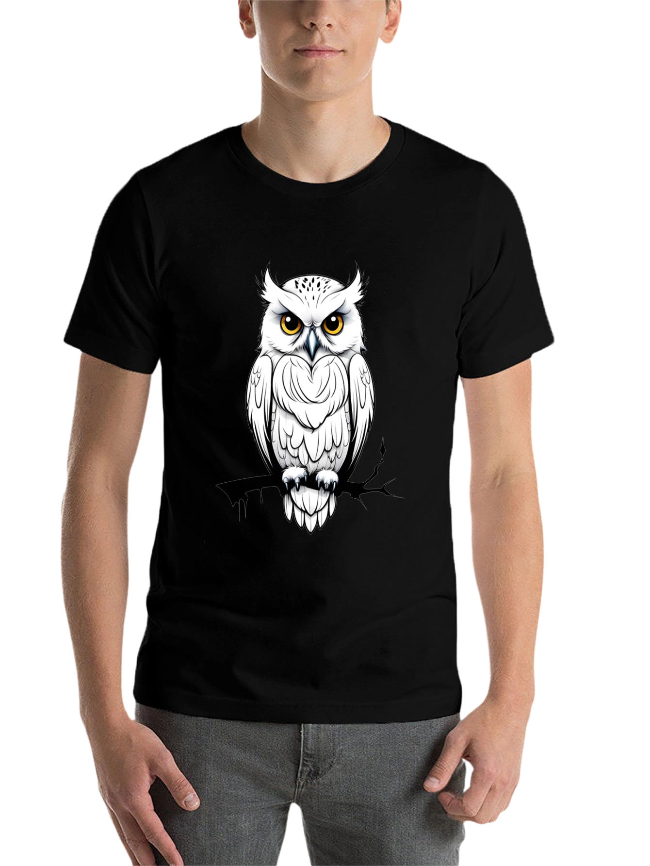 Owl Graphic Black T-Shirt - Unique Design - 7