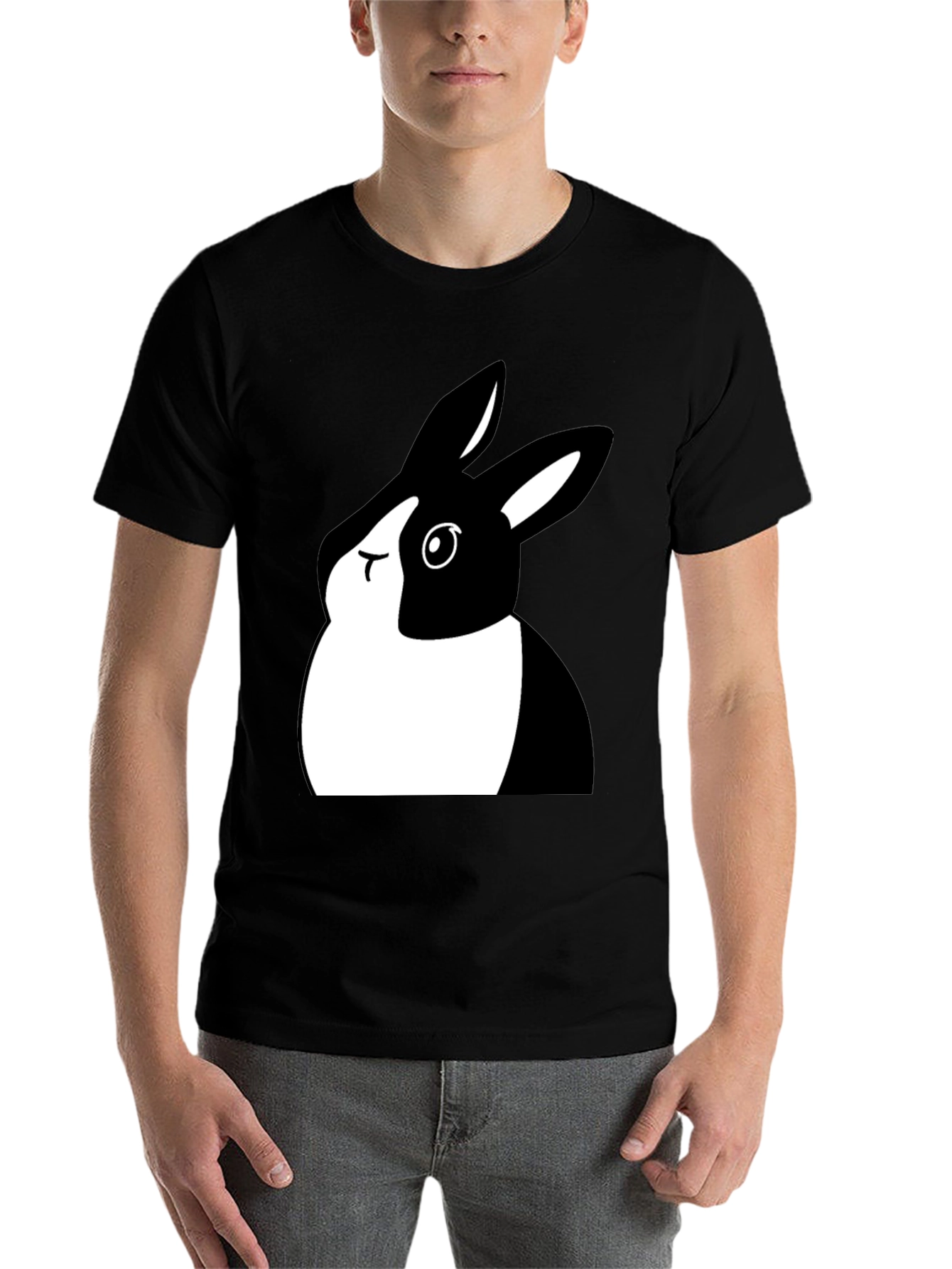 Black Black Bunny Graphic Tee - Unisex view 7