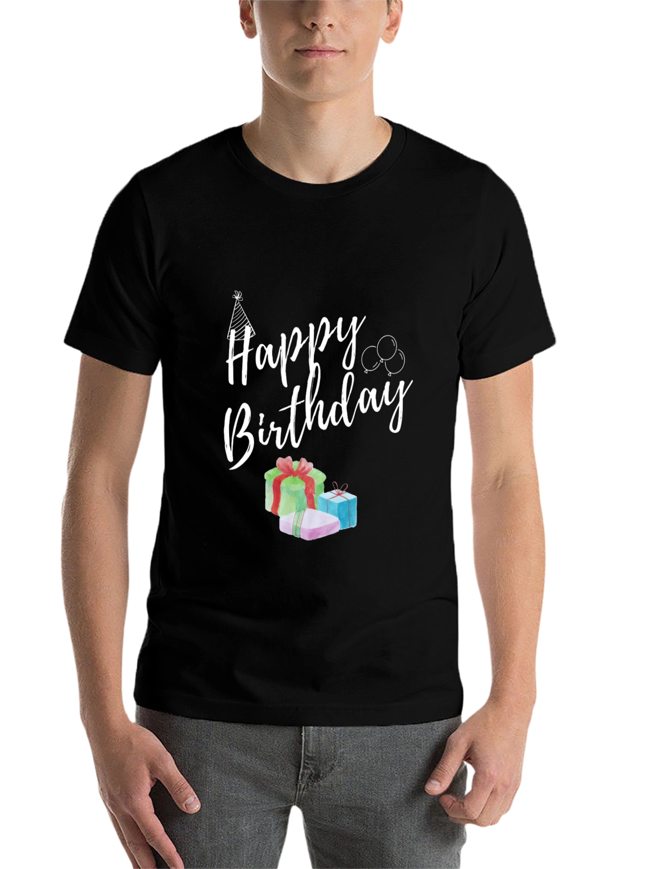 Black Happy Birthday Graphic Tee view 7