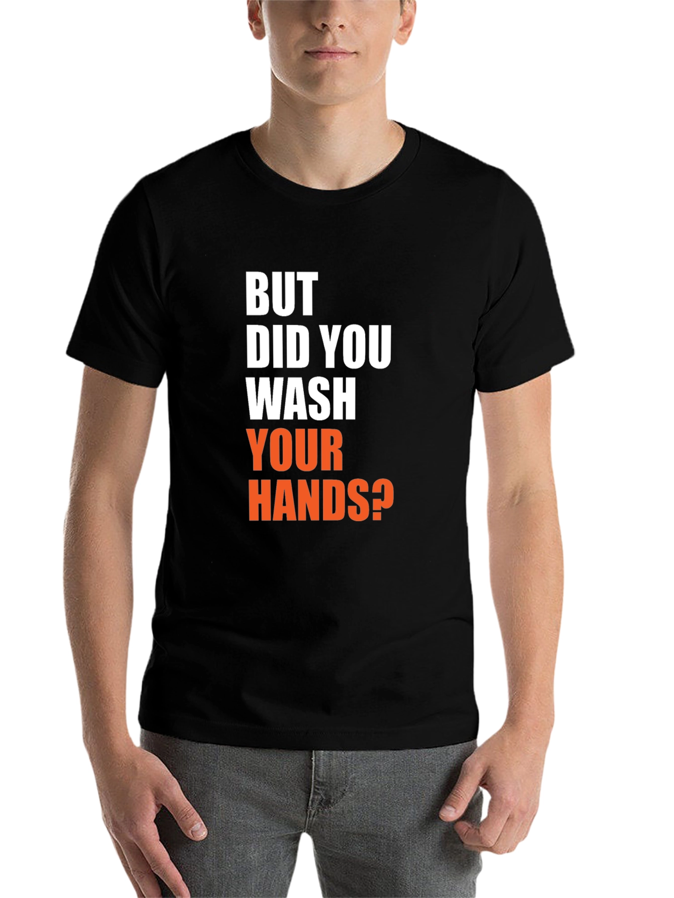 Black Wash Your Hands T-Shirt - Funny Novelty Tee view 7