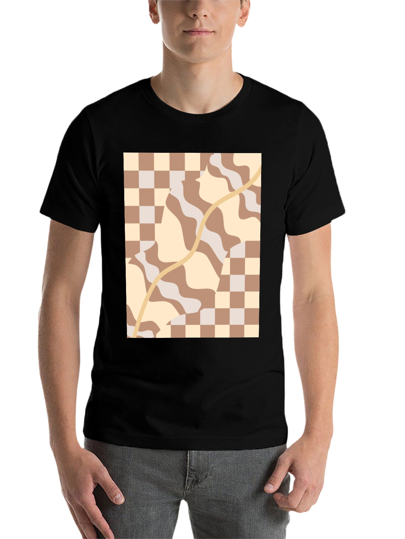 Black Retro Aesthetic Patterned Tee view 7