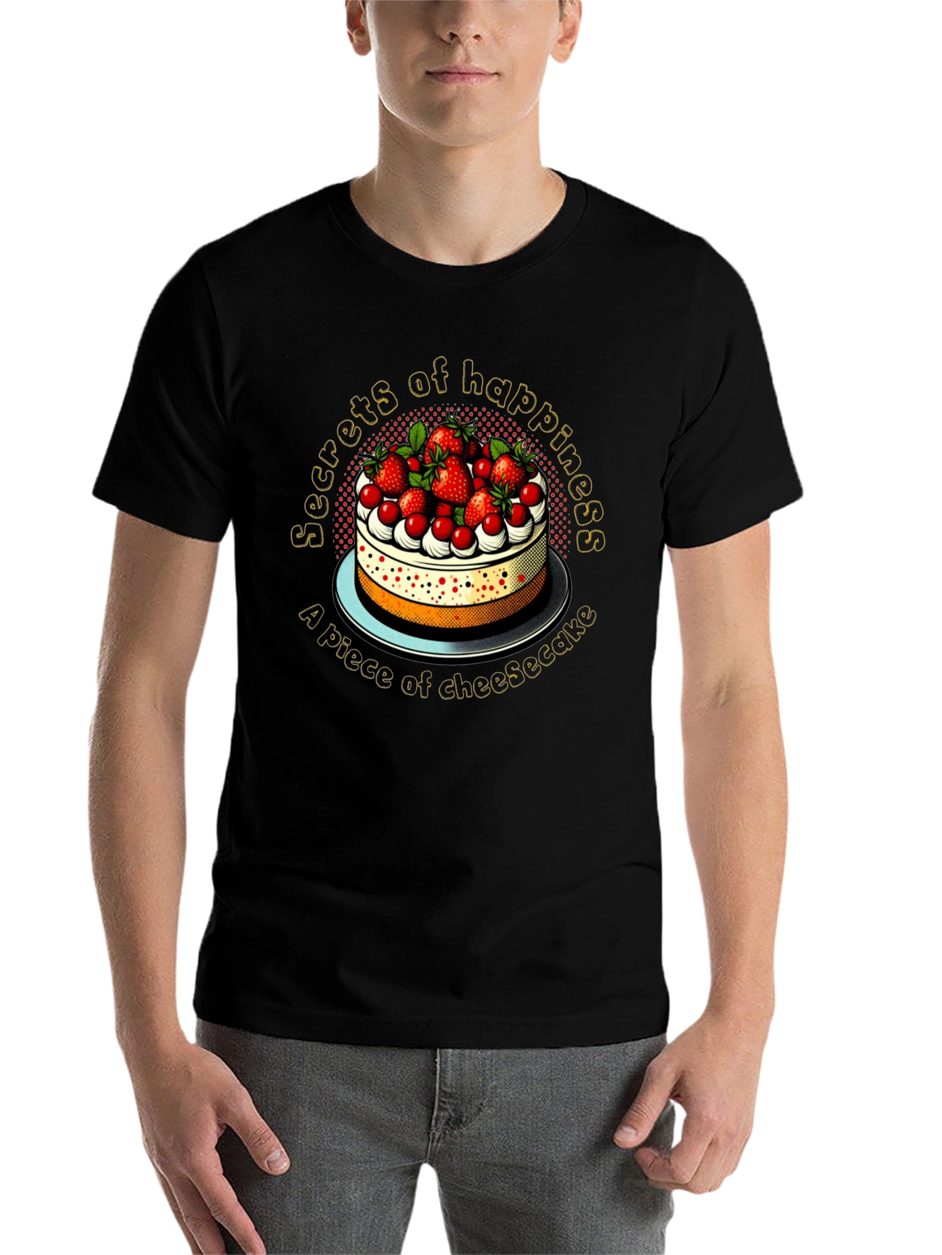 Black Secrets of Happiness Cheesecake Graphic Tee view 7