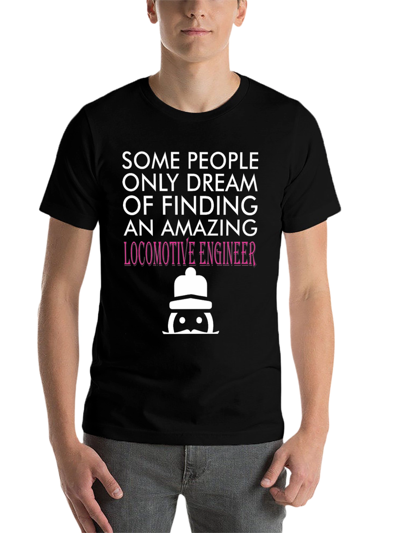 Black Amazing Locomotive Engineer T-Shirt view 7
