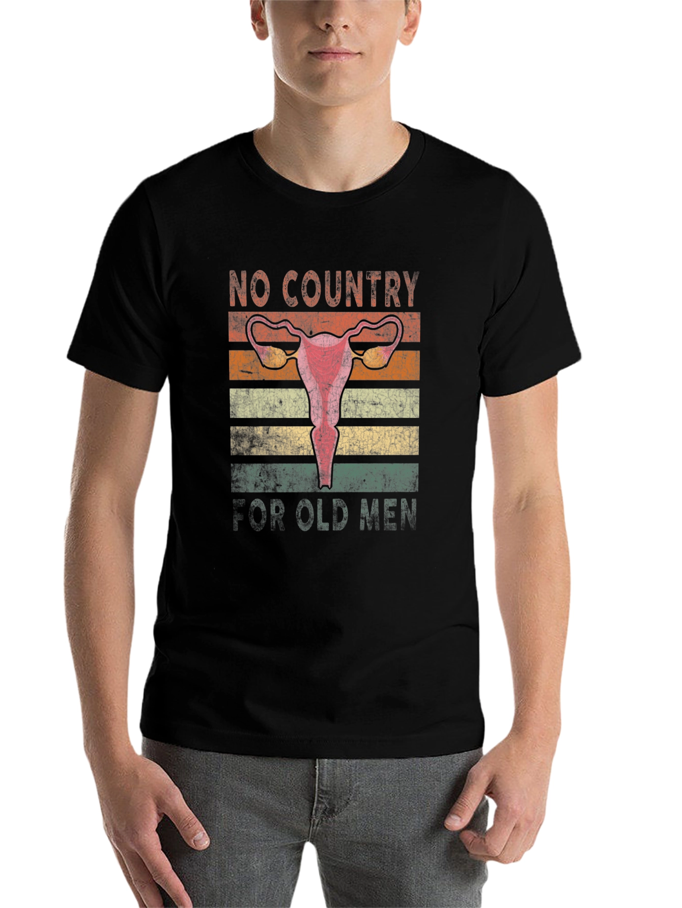 Black No Country for Old Men T-Shirt view 7
