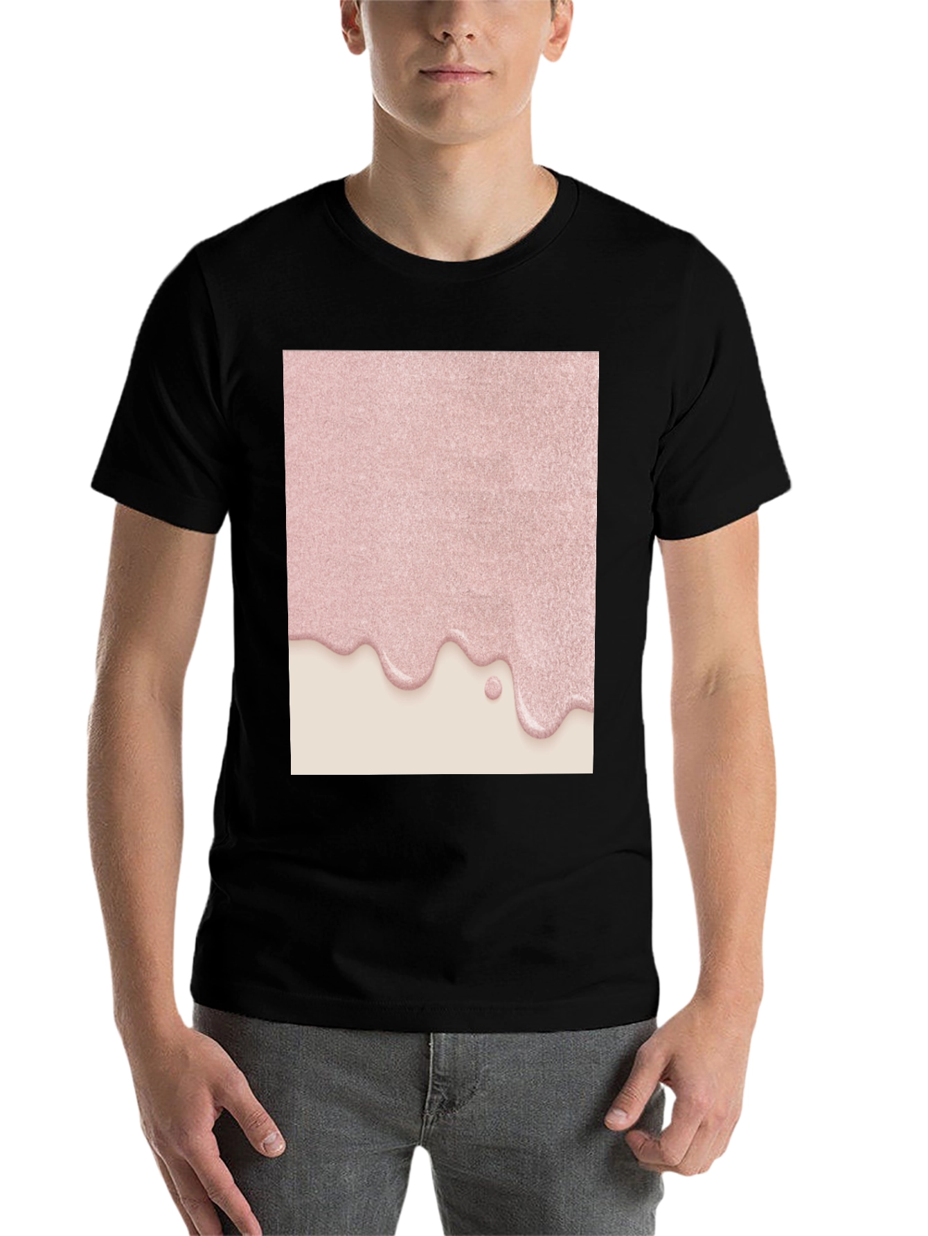 Black Pink Drip Graphic Tee - Modern Stylish Design view 7