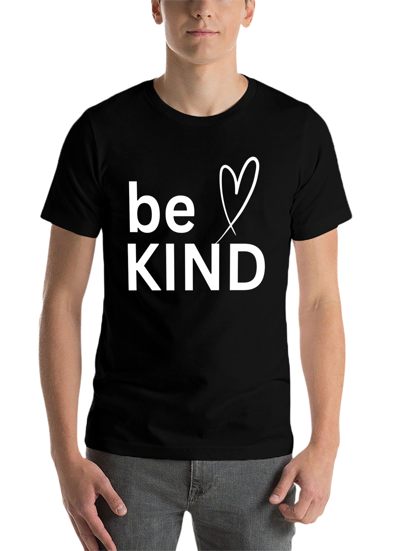 Black Be Kind Heart Graphic Tee - Black view 7