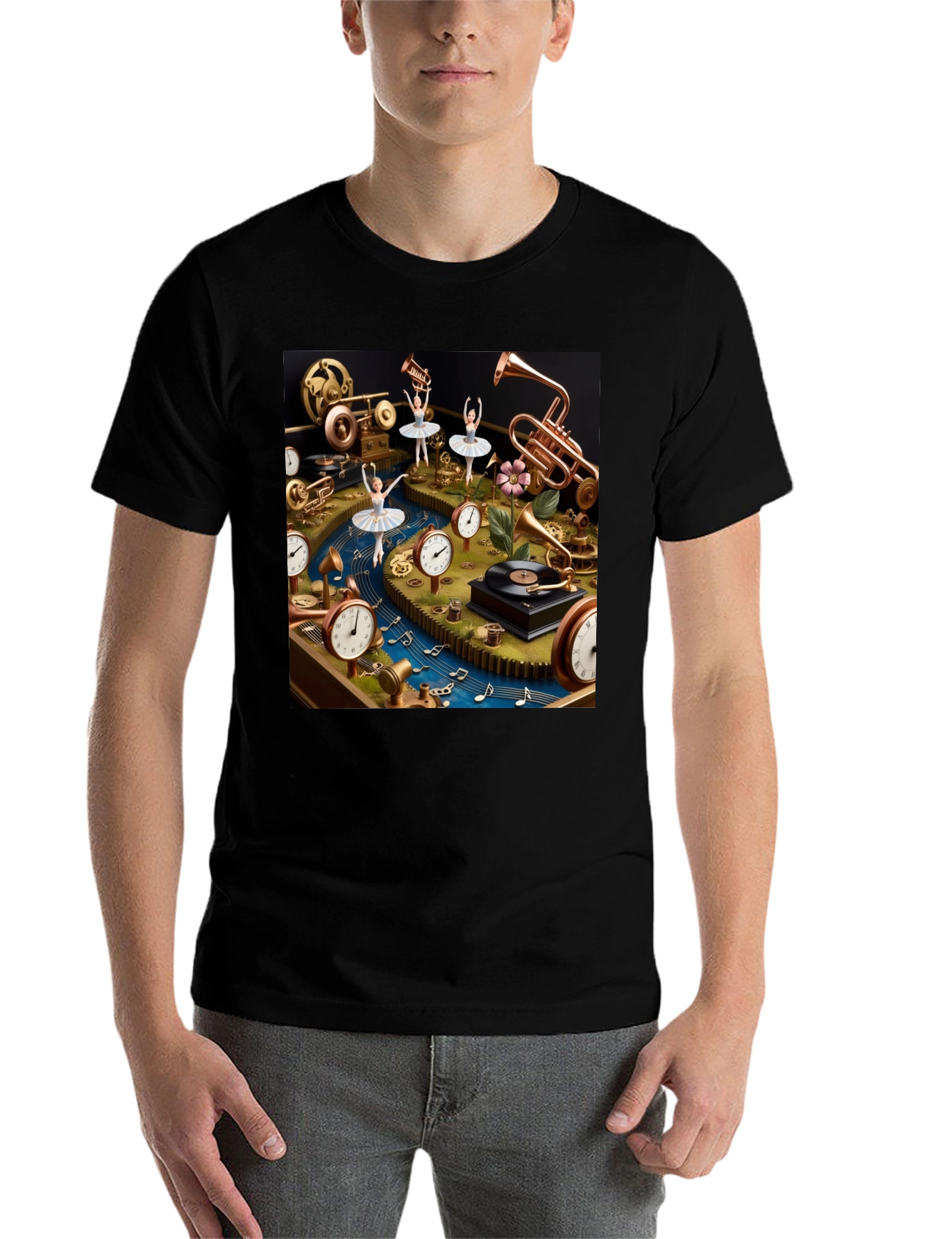 Black Steampunk Ballerina T-Shirt view 7