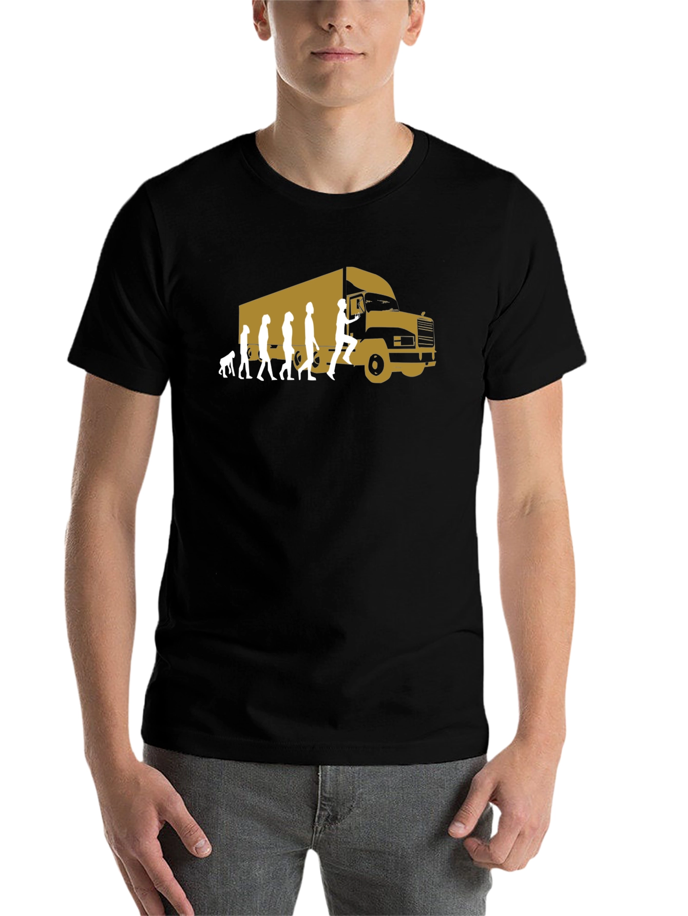 Black Trucker Evolution Graphic T-Shirt - Black view 7