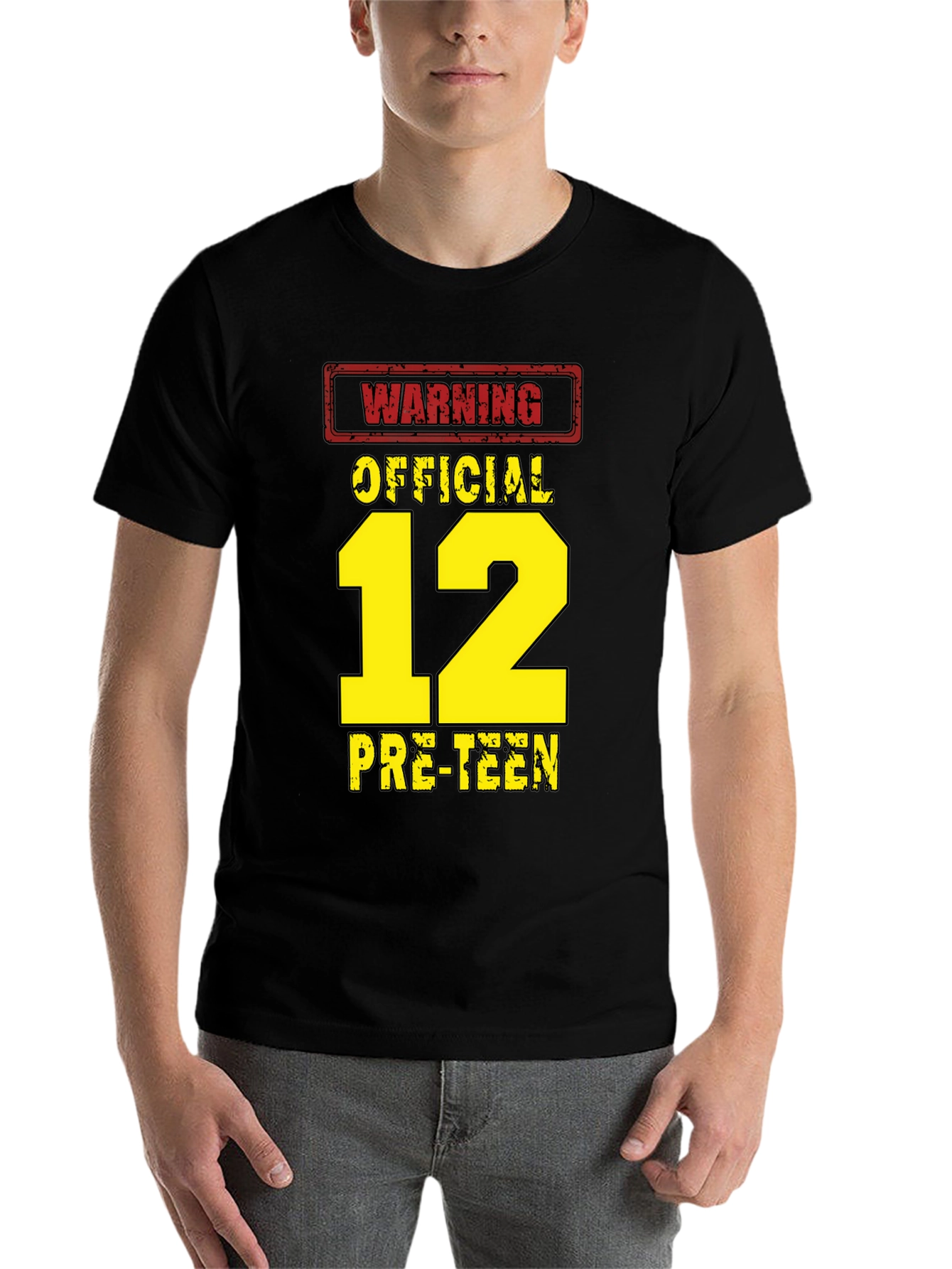 Black Warning Official 12 Pre-Teen T-Shirt view 7