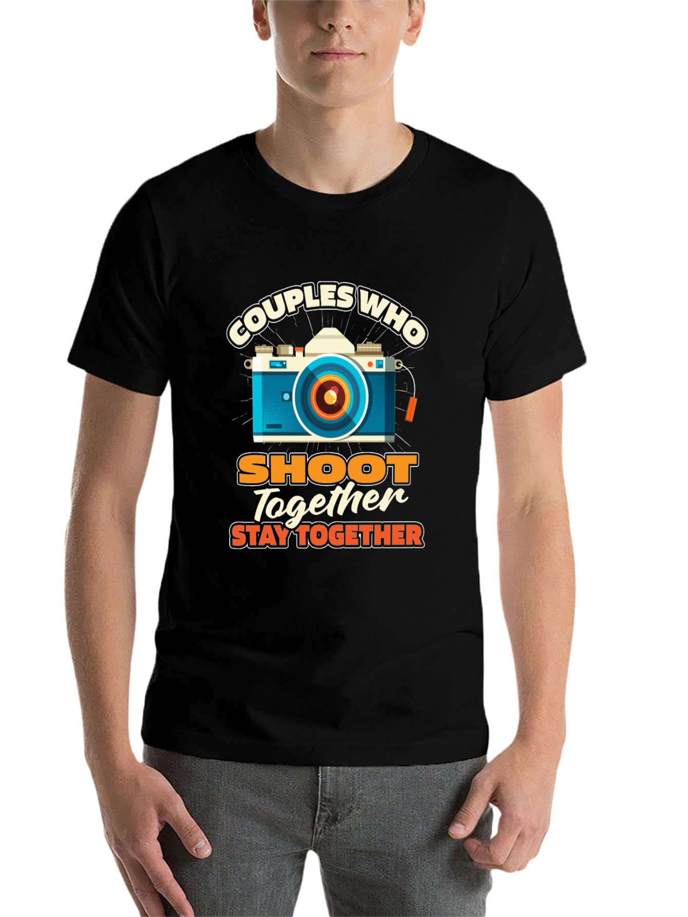 Black Couples Who Shoot Together T-Shirt - Camera Lover view 7