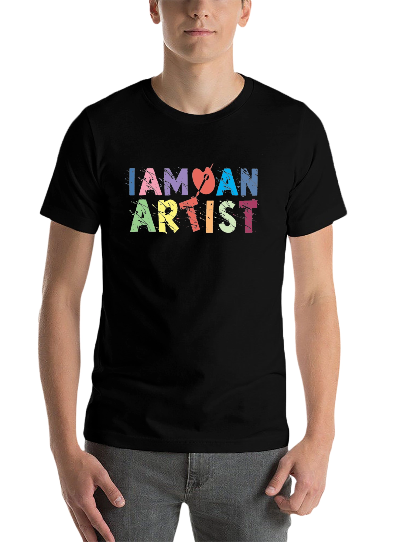 Black I Am An Artist T-Shirt - Creative Apparel view 7