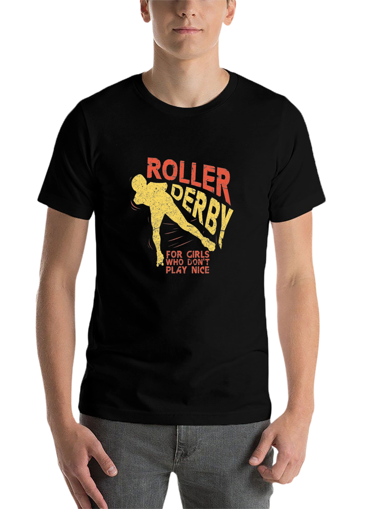 Black Roller Derby T-Shirt for Girls Who Don't Play Nice view 7