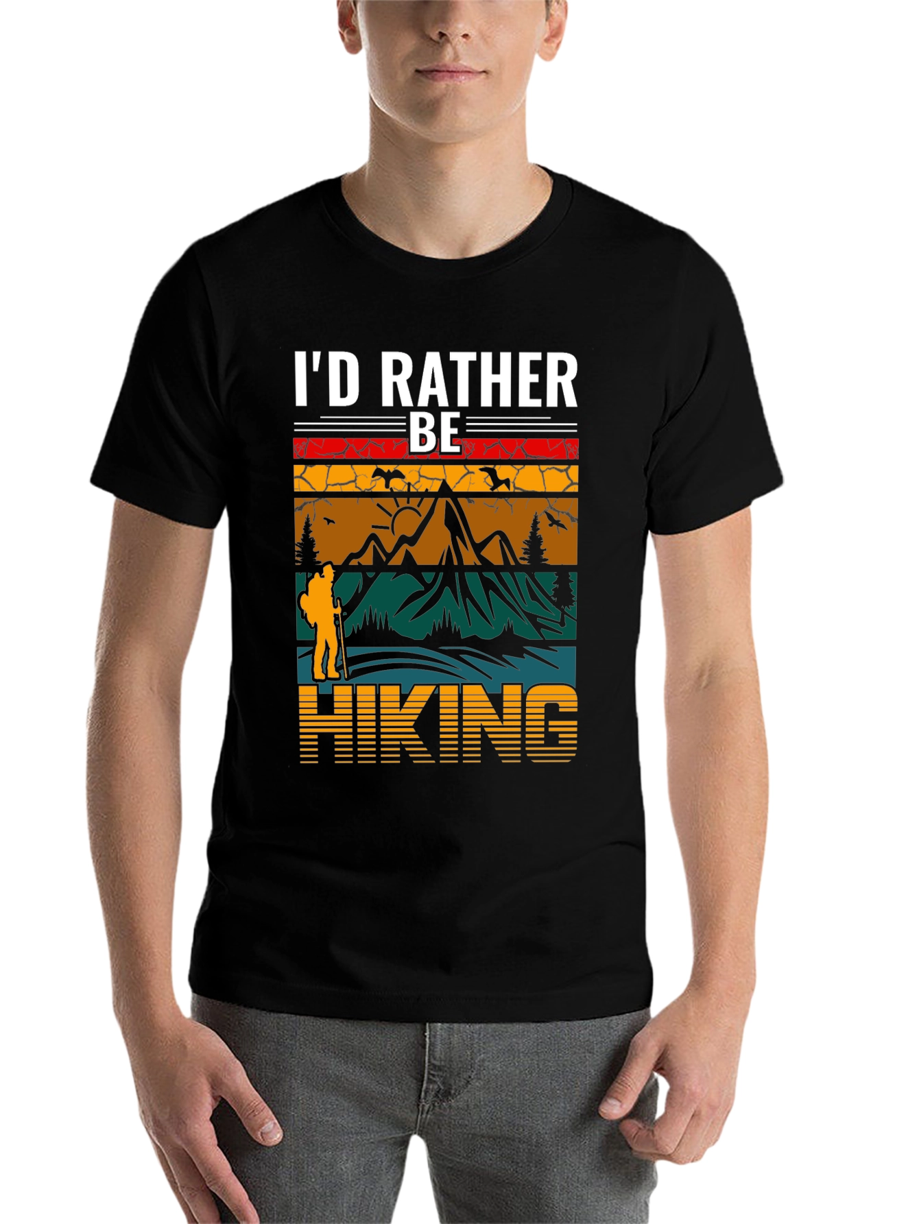 Black I'd Rather Be Hiking T-Shirt - Adventure Tee view 7