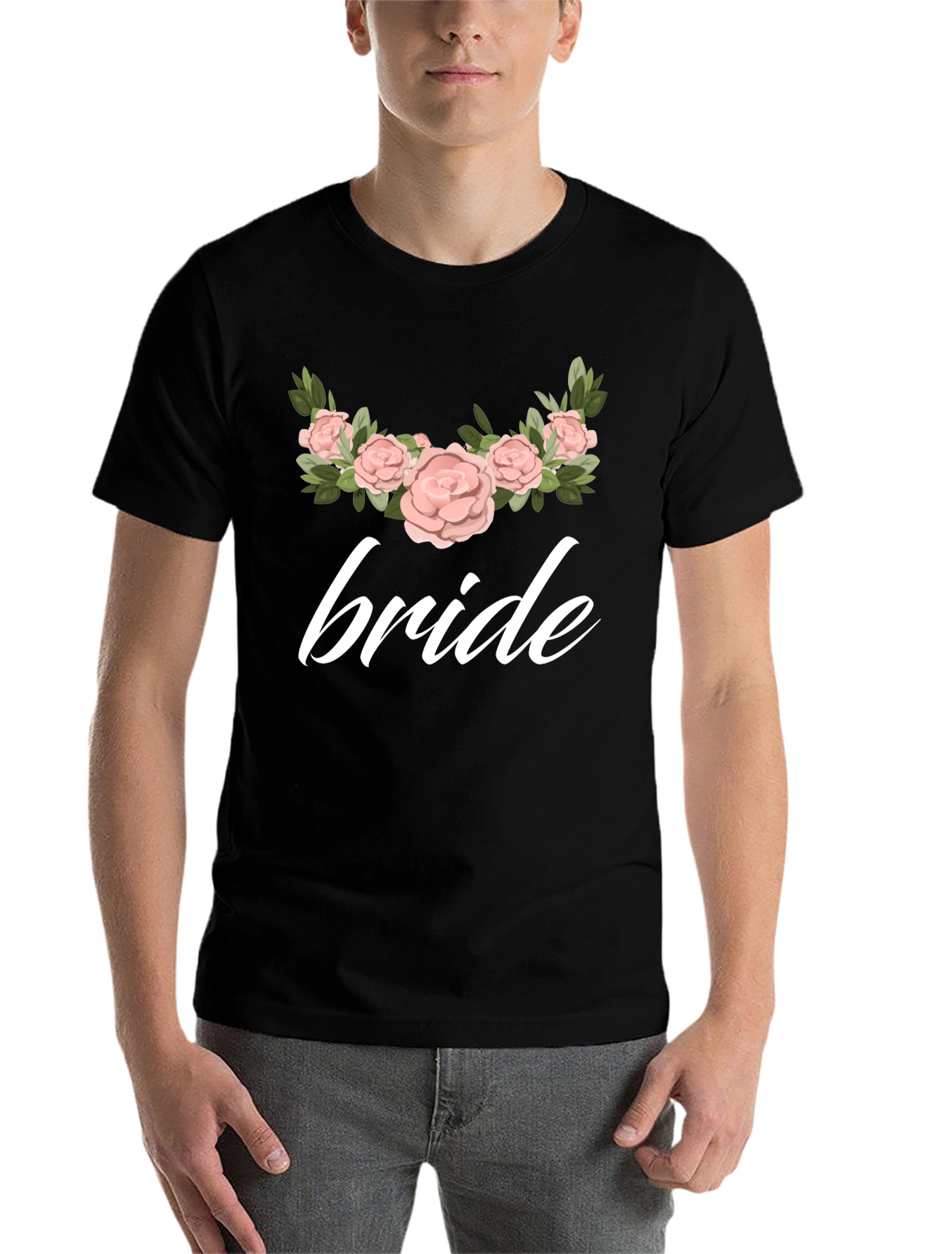 Black Bride Floral Graphic Black T-Shirt view 7