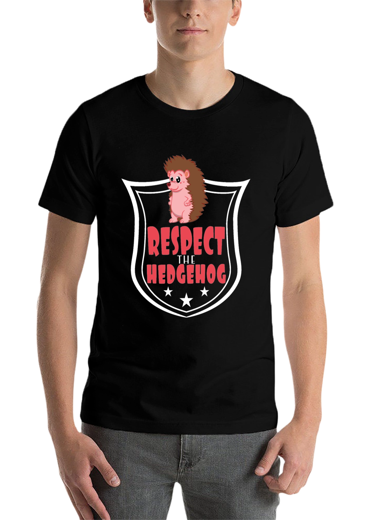 Black Respect the Hedgehog Graphic Tee view 7