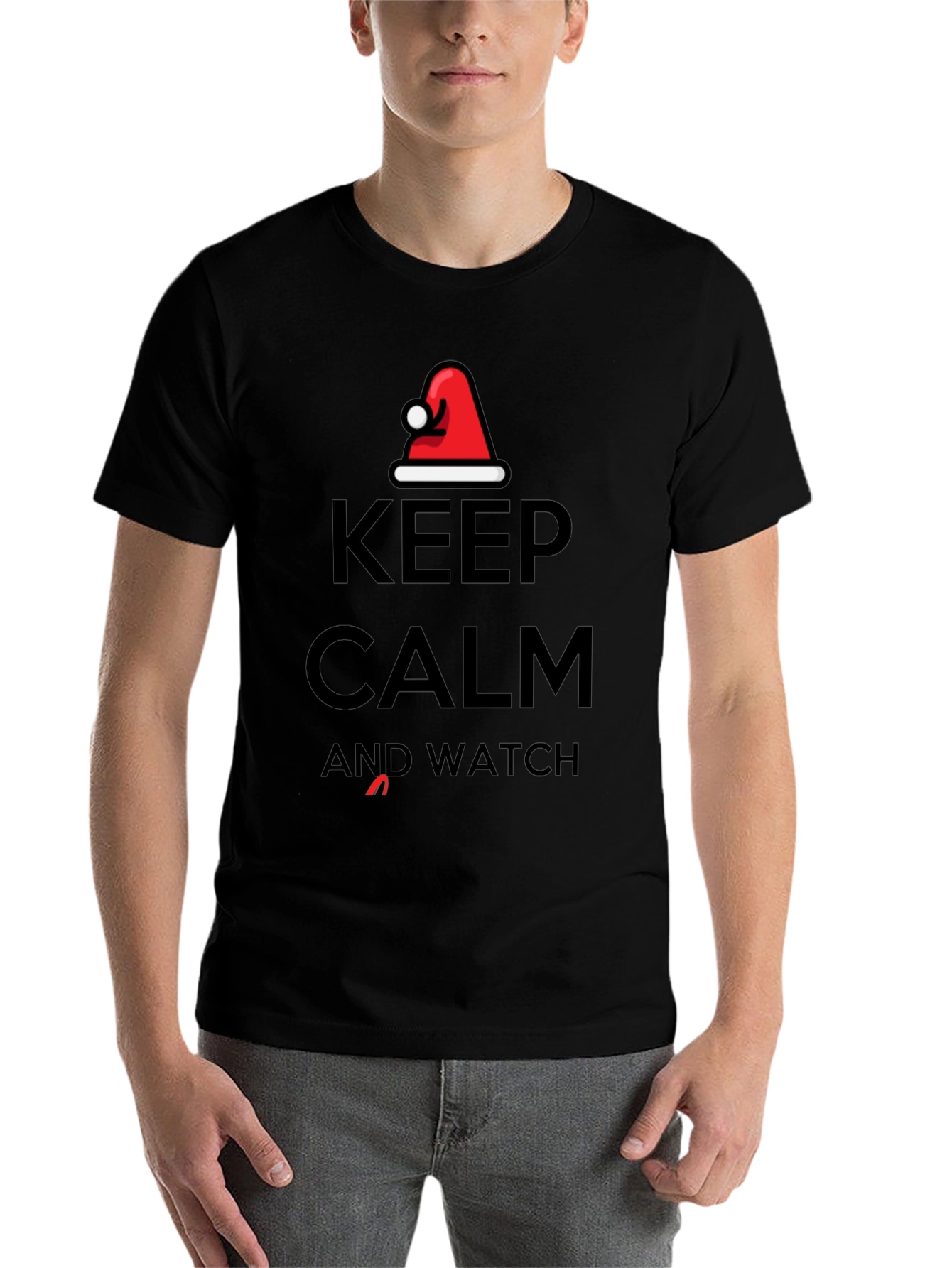 Black Keep Calm and Watch T-Shirt view 7