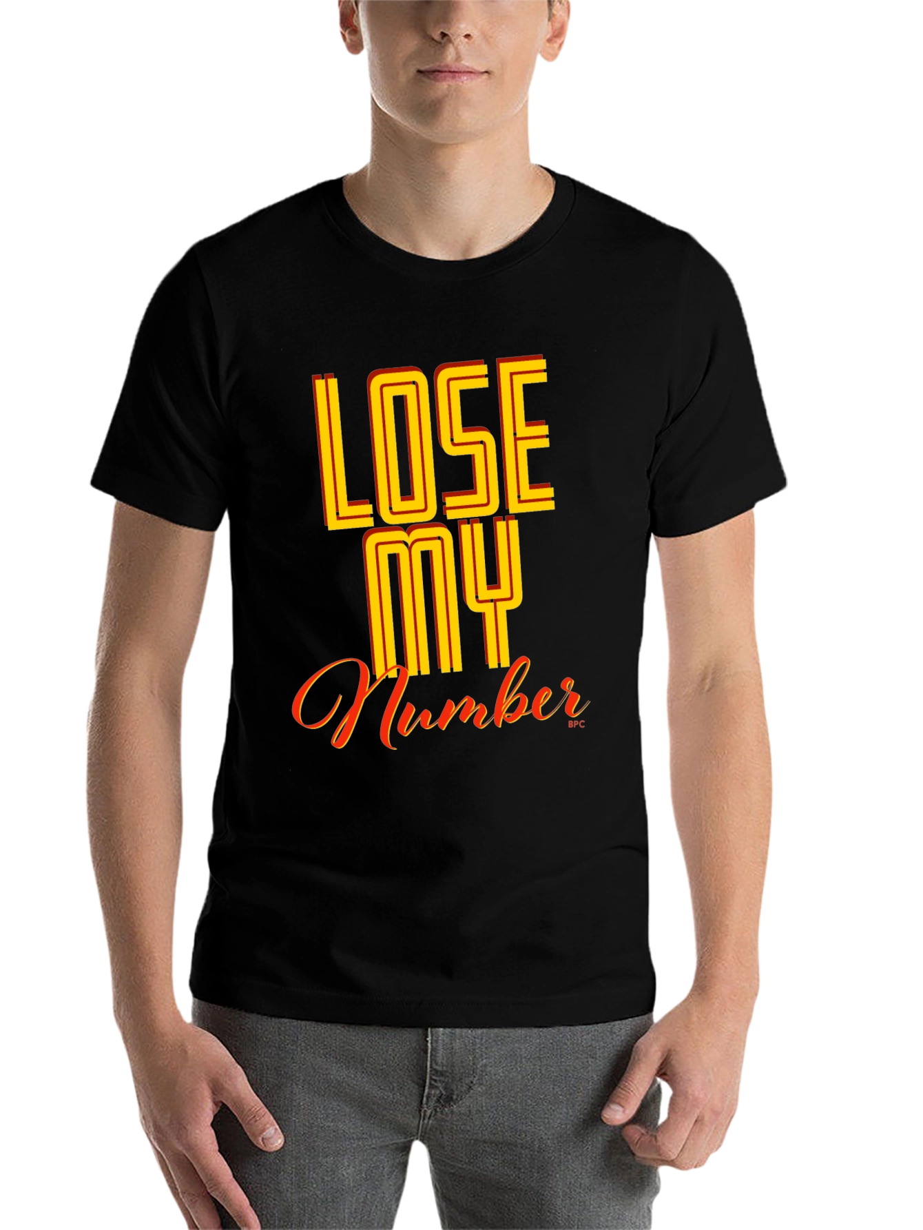 Black Lose My Number Graphic Tee - Black view 7