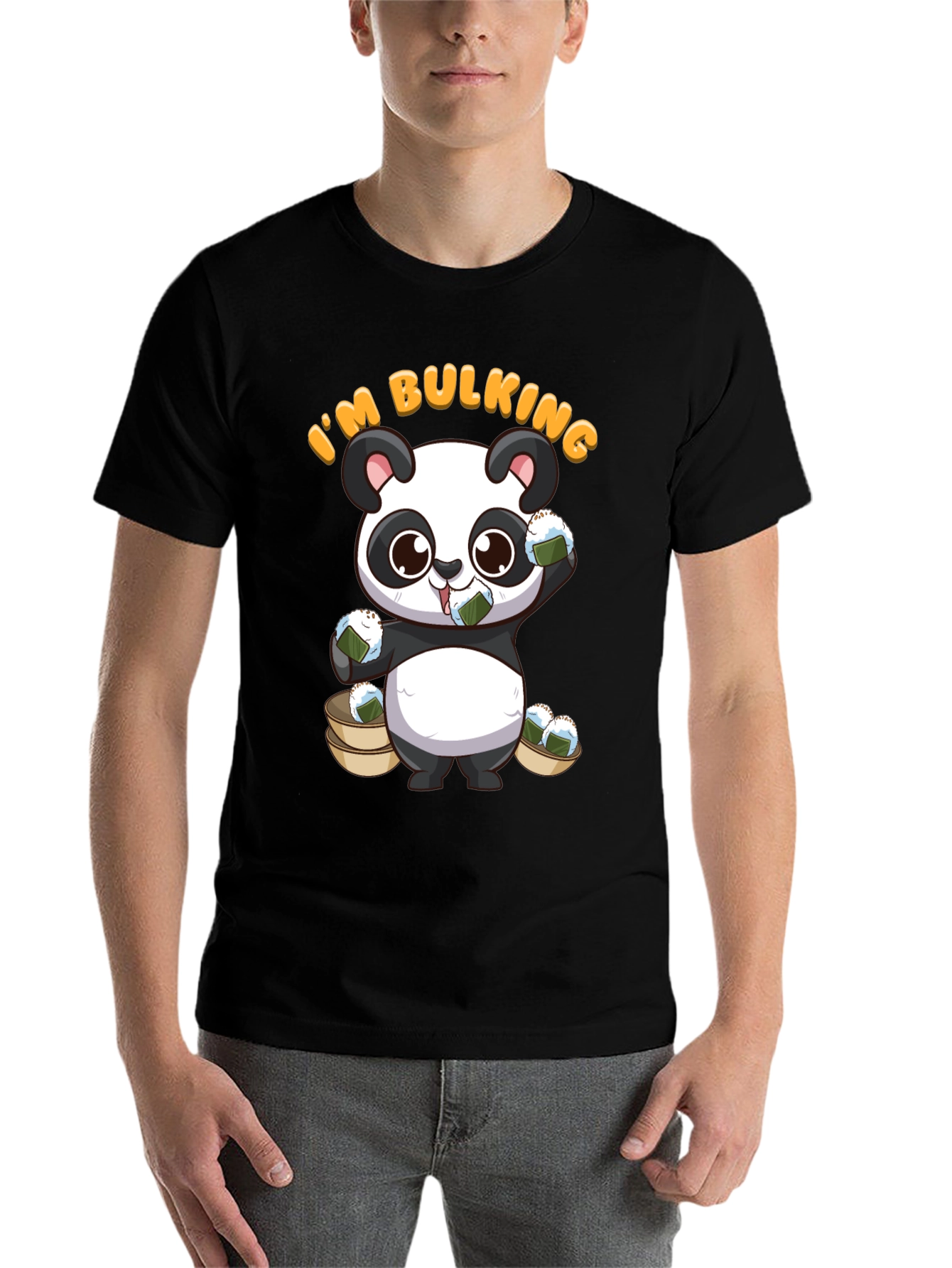 Black I'm Bulking Panda T-Shirt view 7