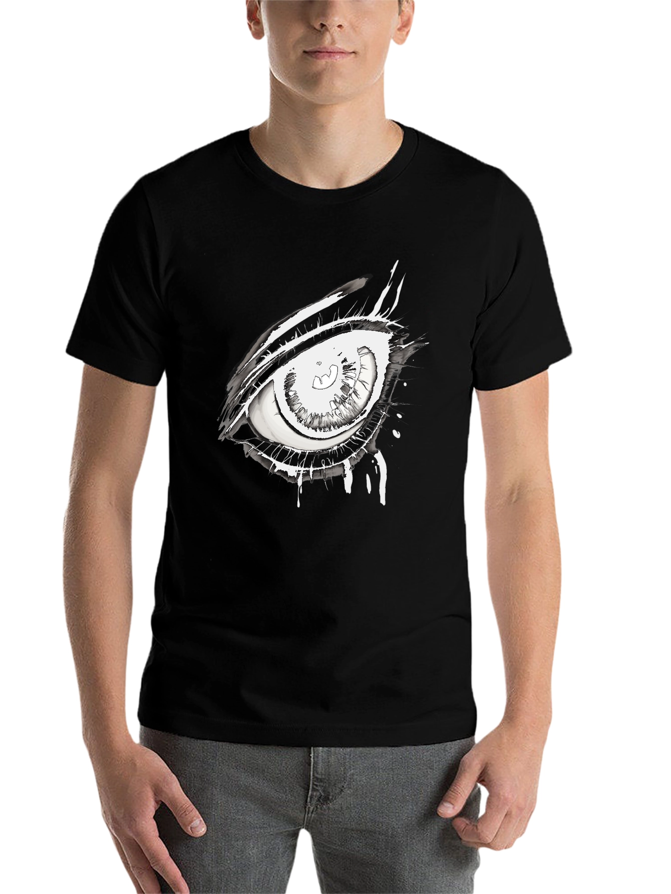 Black Eye Graphic Black Tee - Unique Streetwear Style view 7