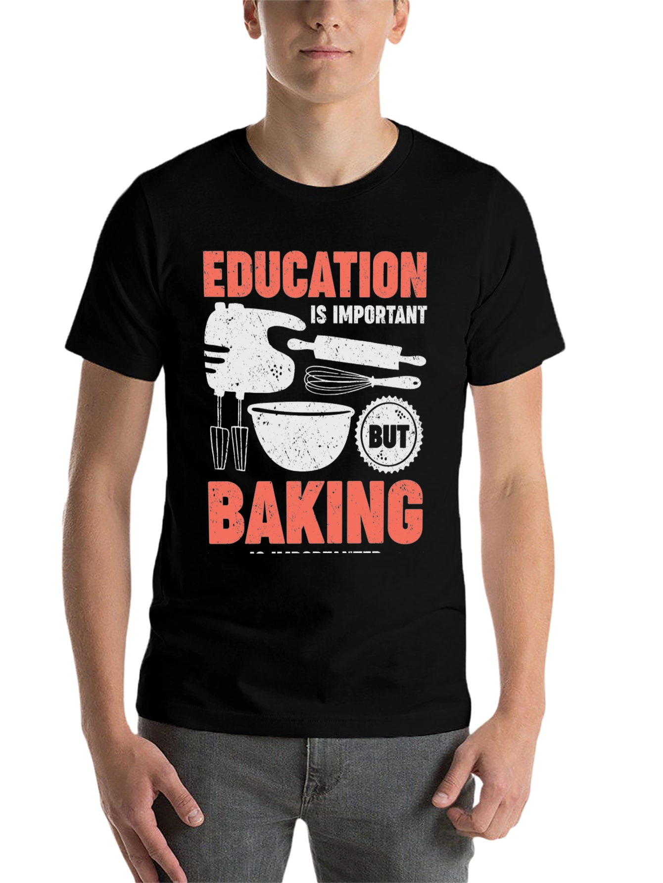 Black Education Important But Baking Is Importanter T-Shirt view 7