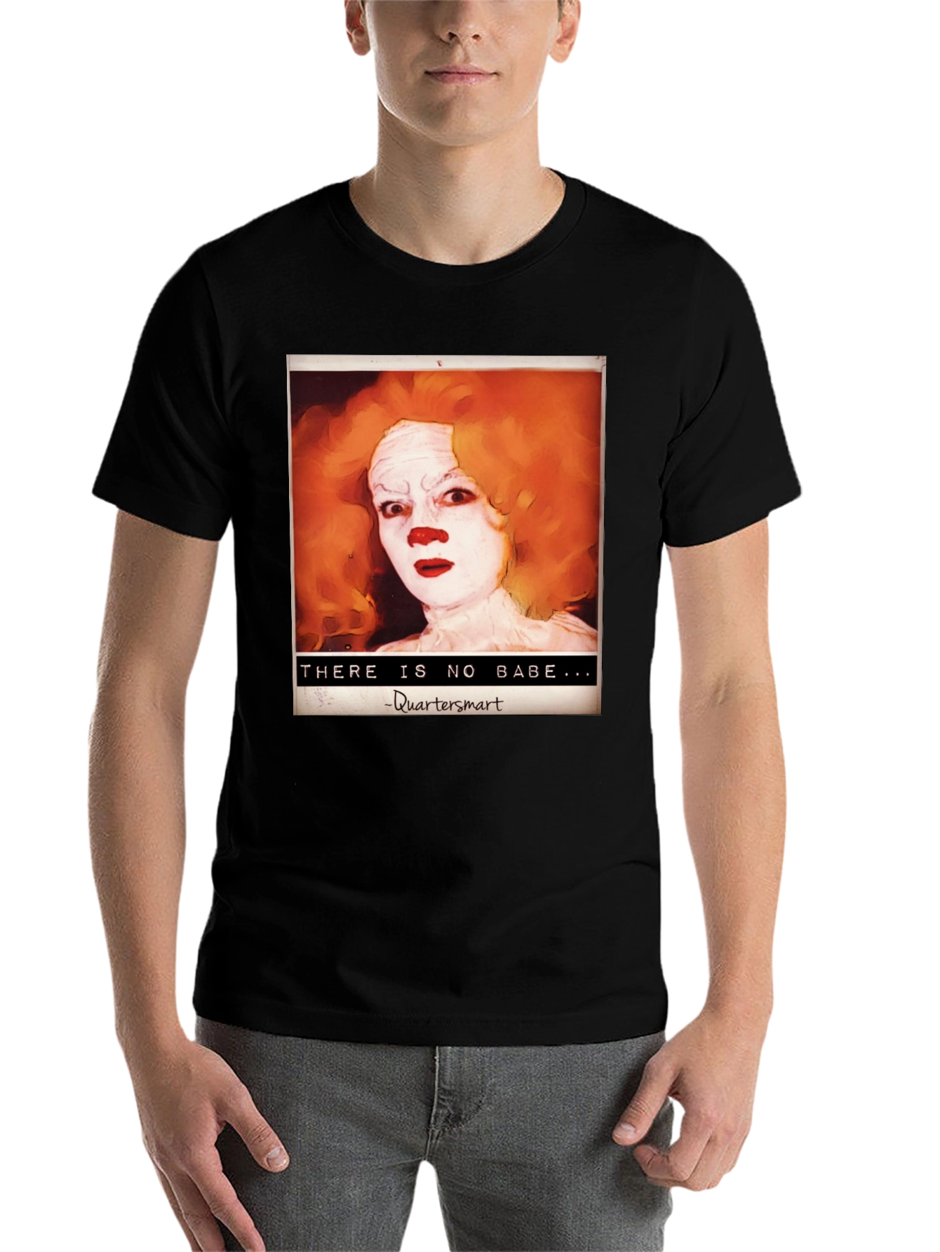 Black Creepy Clown Art T-Shirt view 7