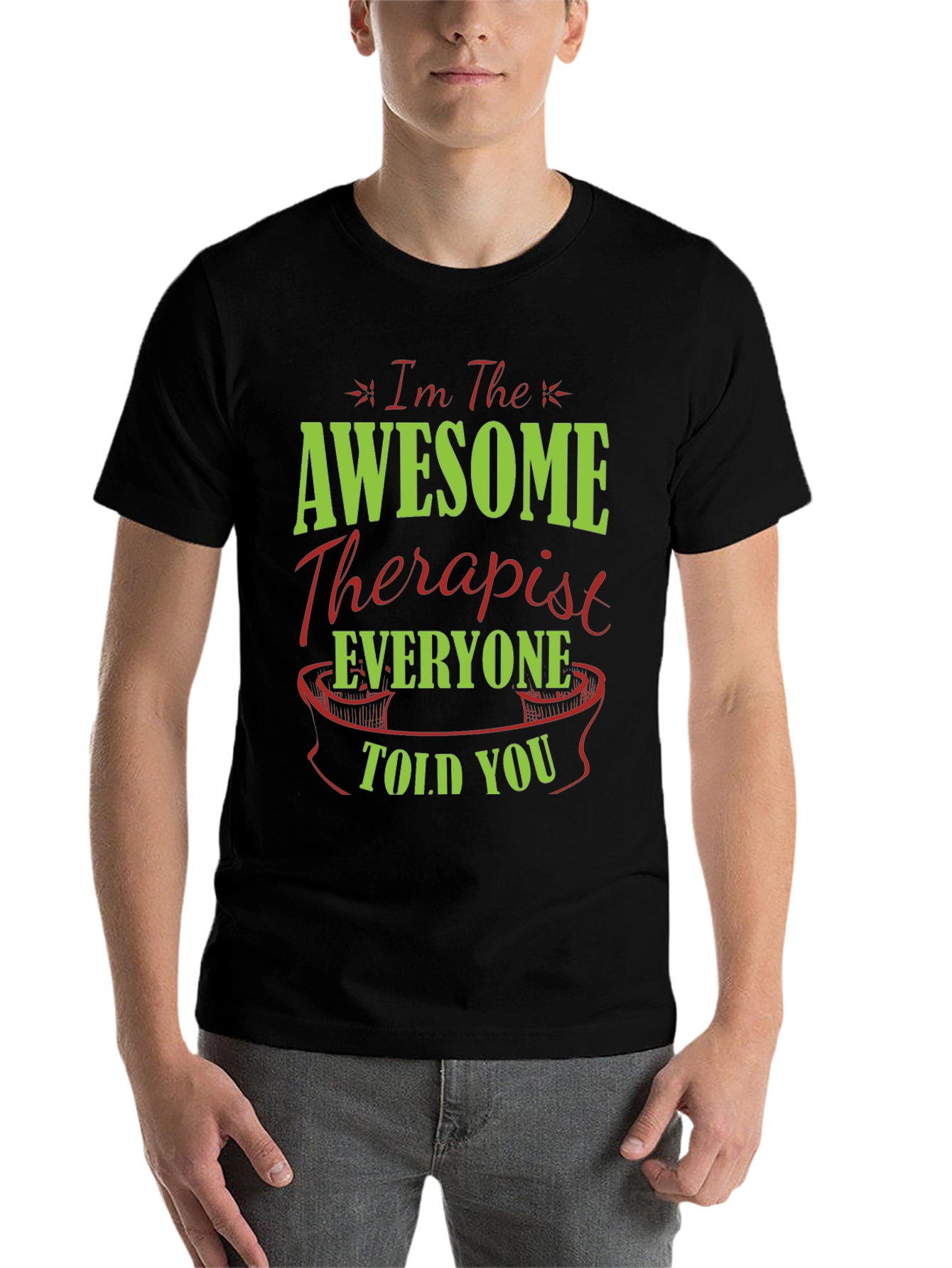 Black Awesome Therapist T-Shirt | Unique Gift view 7