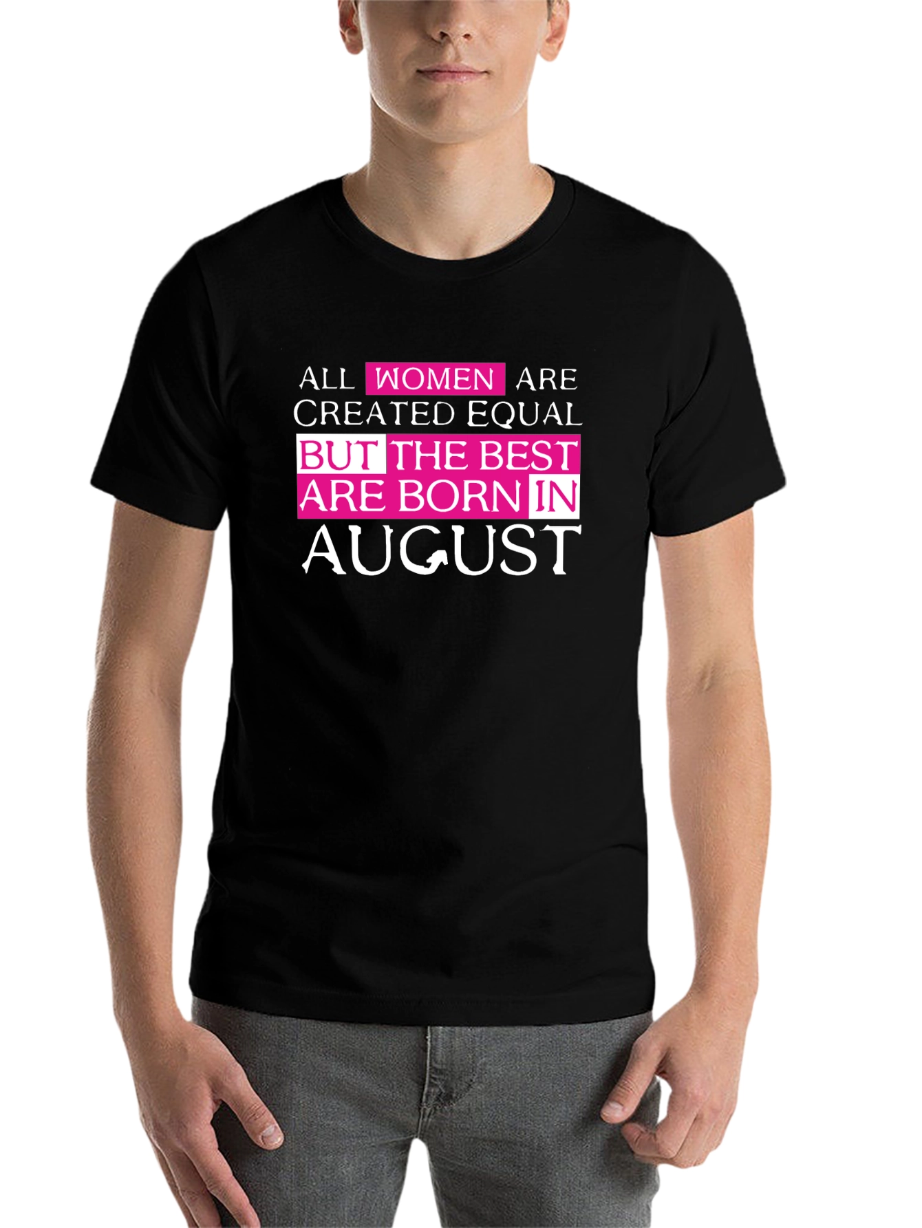 Black Best Women Born in August T-Shirt view 7