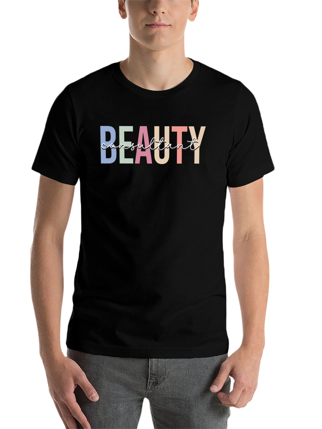 Black Beauty Consultant Graphic Tee - Stylish Crew Neck T-Shirt view 7