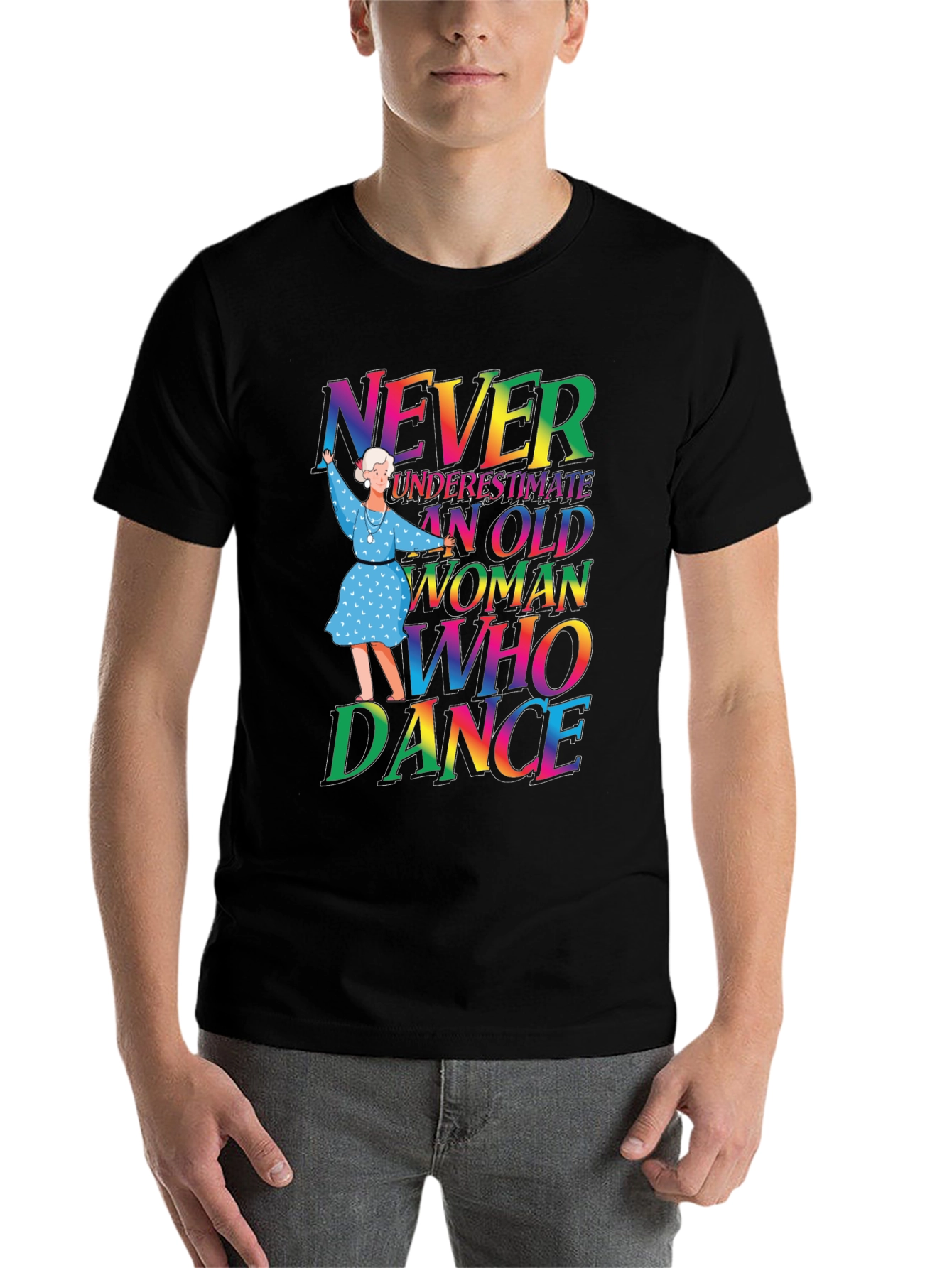Black Never Underestimate Old Woman Who Can Dance T-Shirt view 7