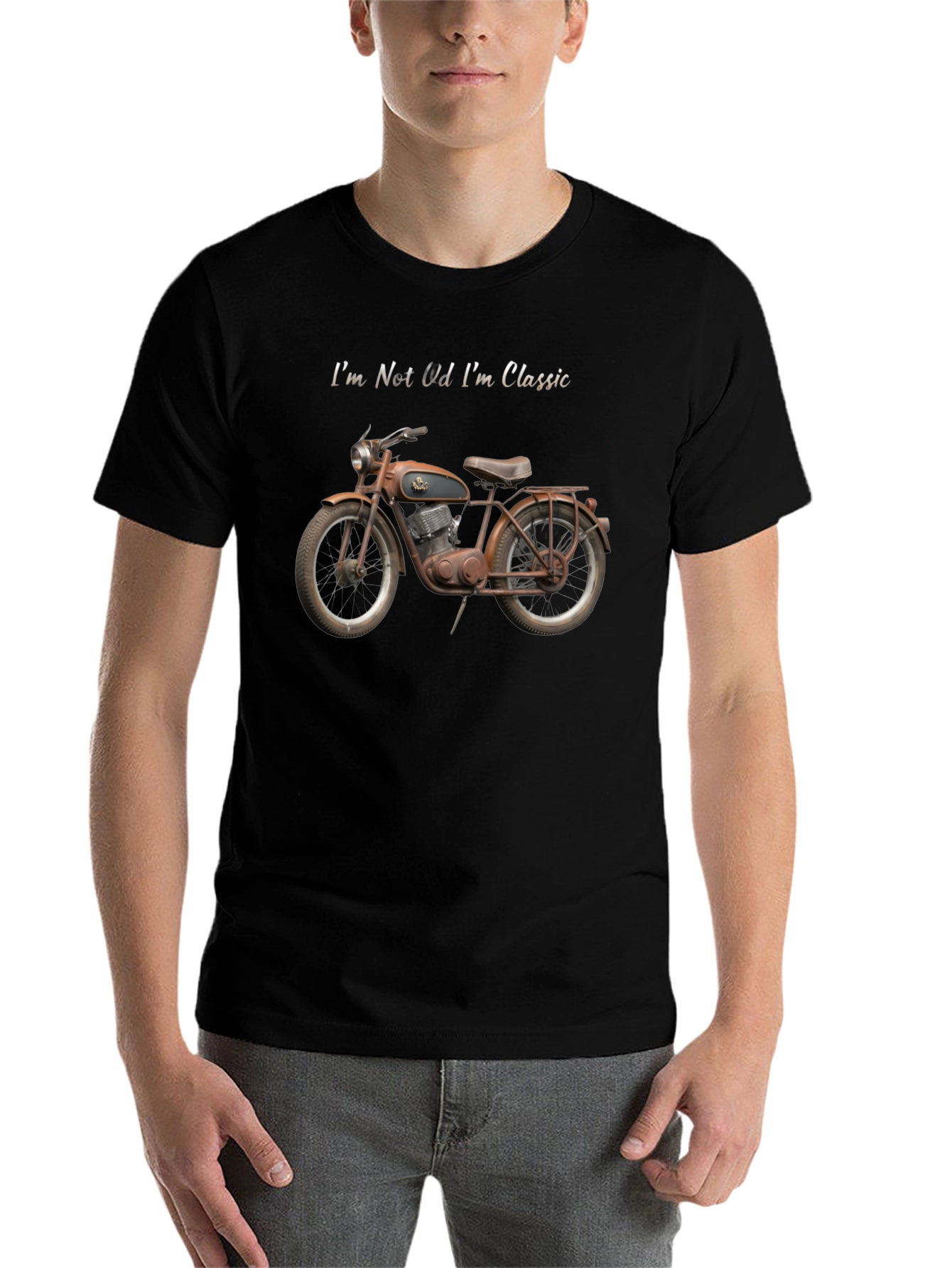Black Vintage Motorcycle Graphic T-Shirt - Classic Style view 7