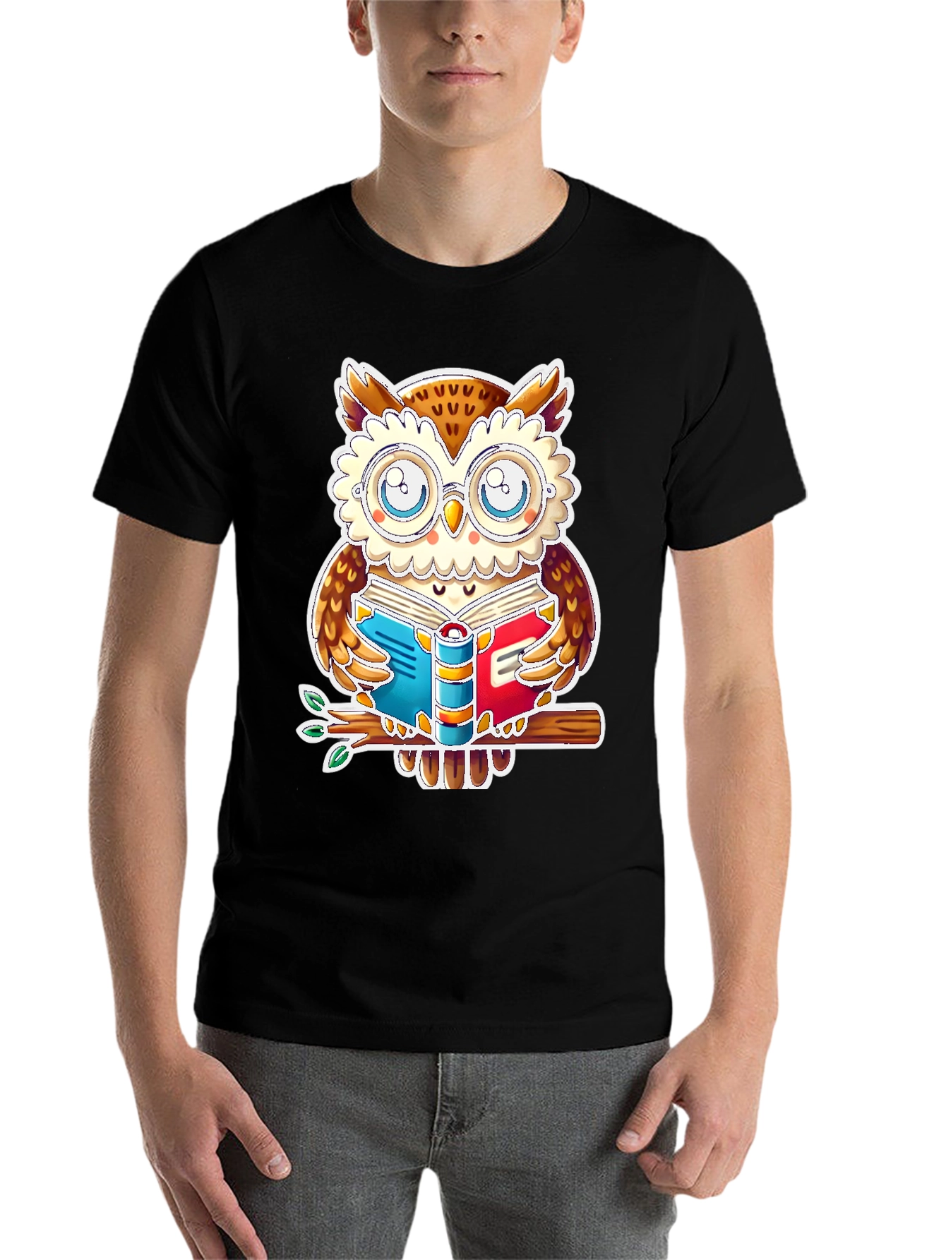 Black Bookish Owl T-Shirt - Study In Style! view 7