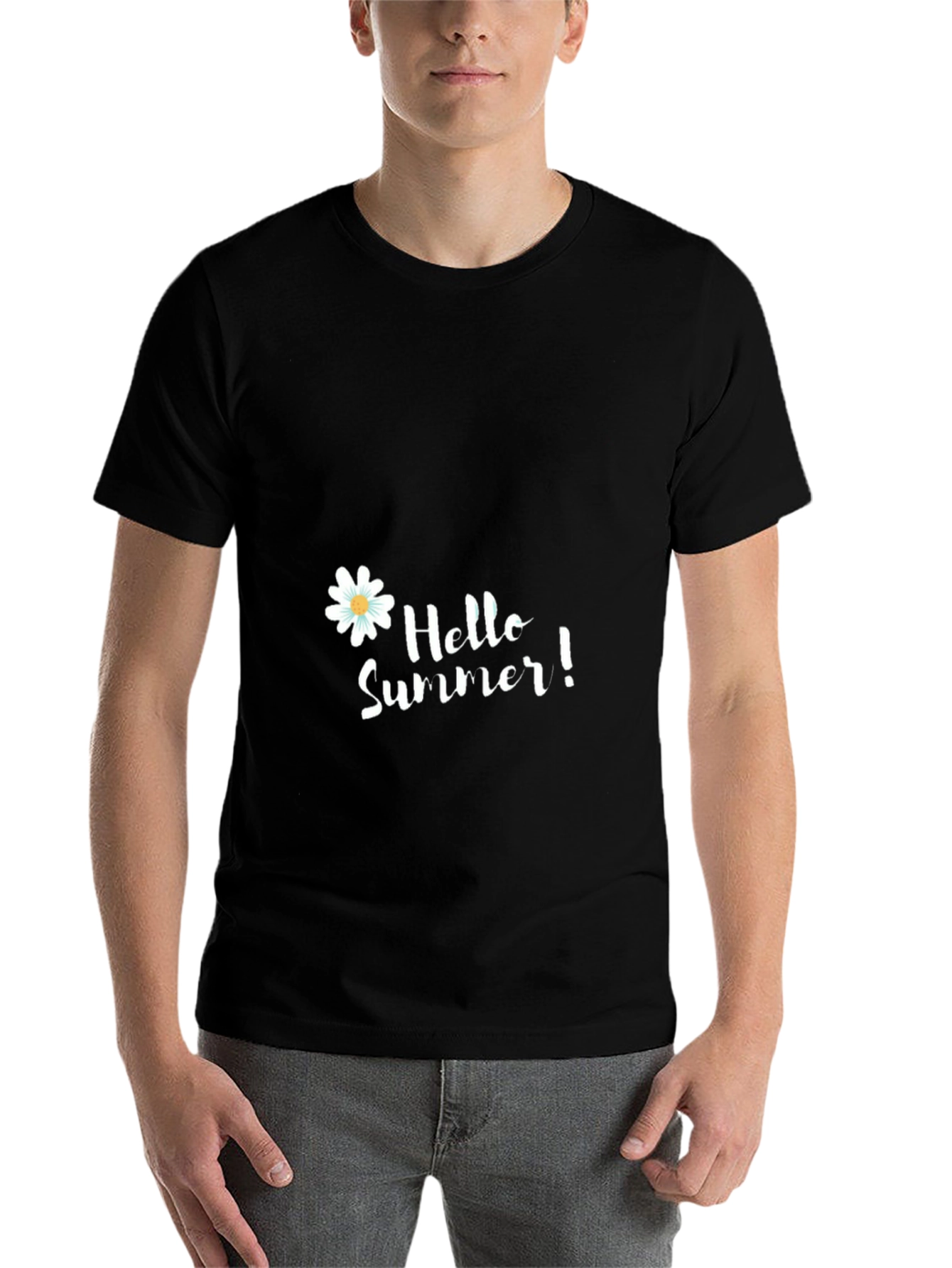 Black Hello Summer Black T-Shirt view 7