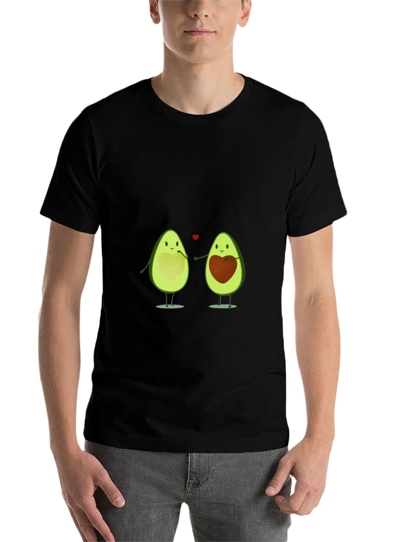 Black Avocado Love T-Shirt - Cute Couple Tee view 7