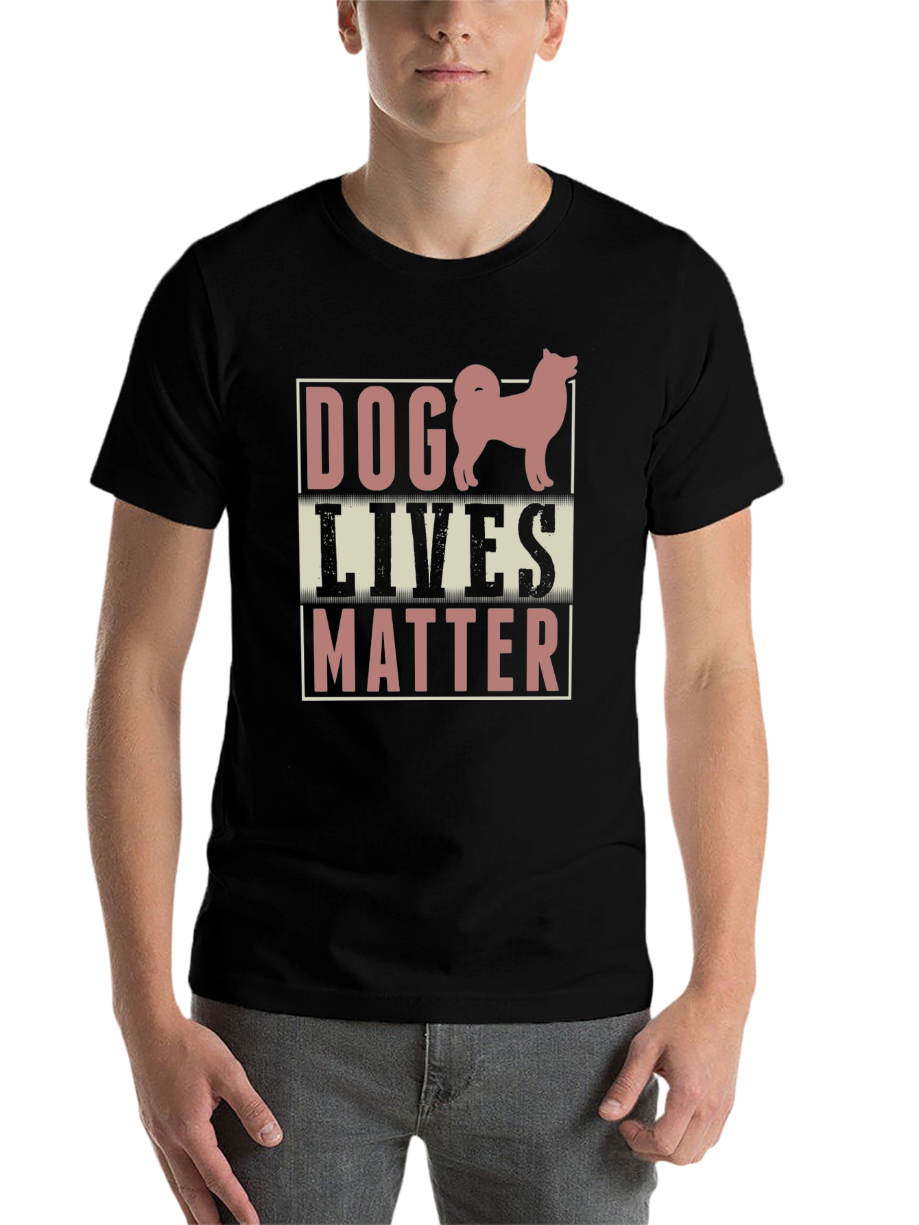 Black Dog Lives Matter Graphic Tee - Black Cotton Shirt view 7