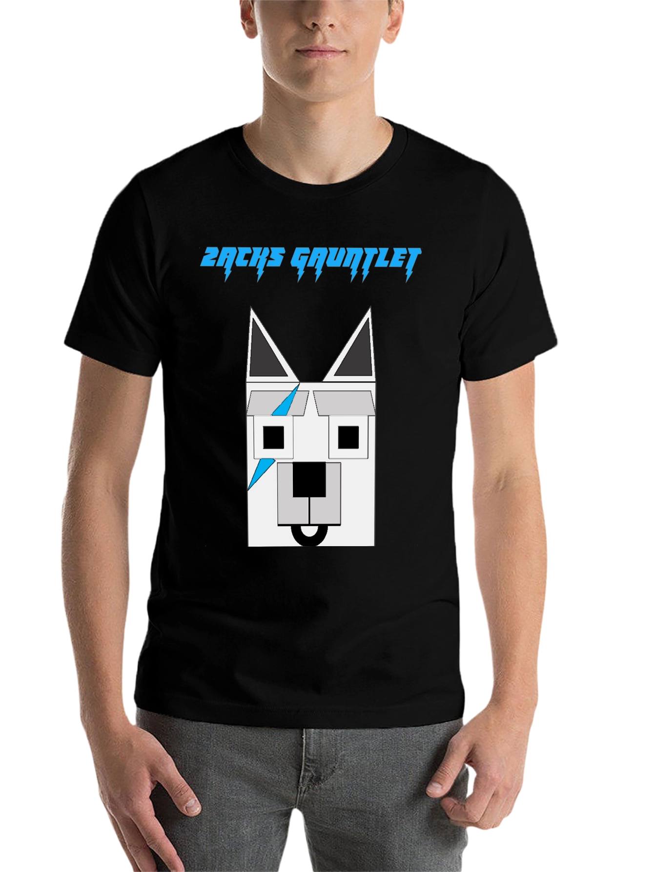 Black Zachs Gauntlet Graphic Tee - Unique Geometric Dog Design view 7