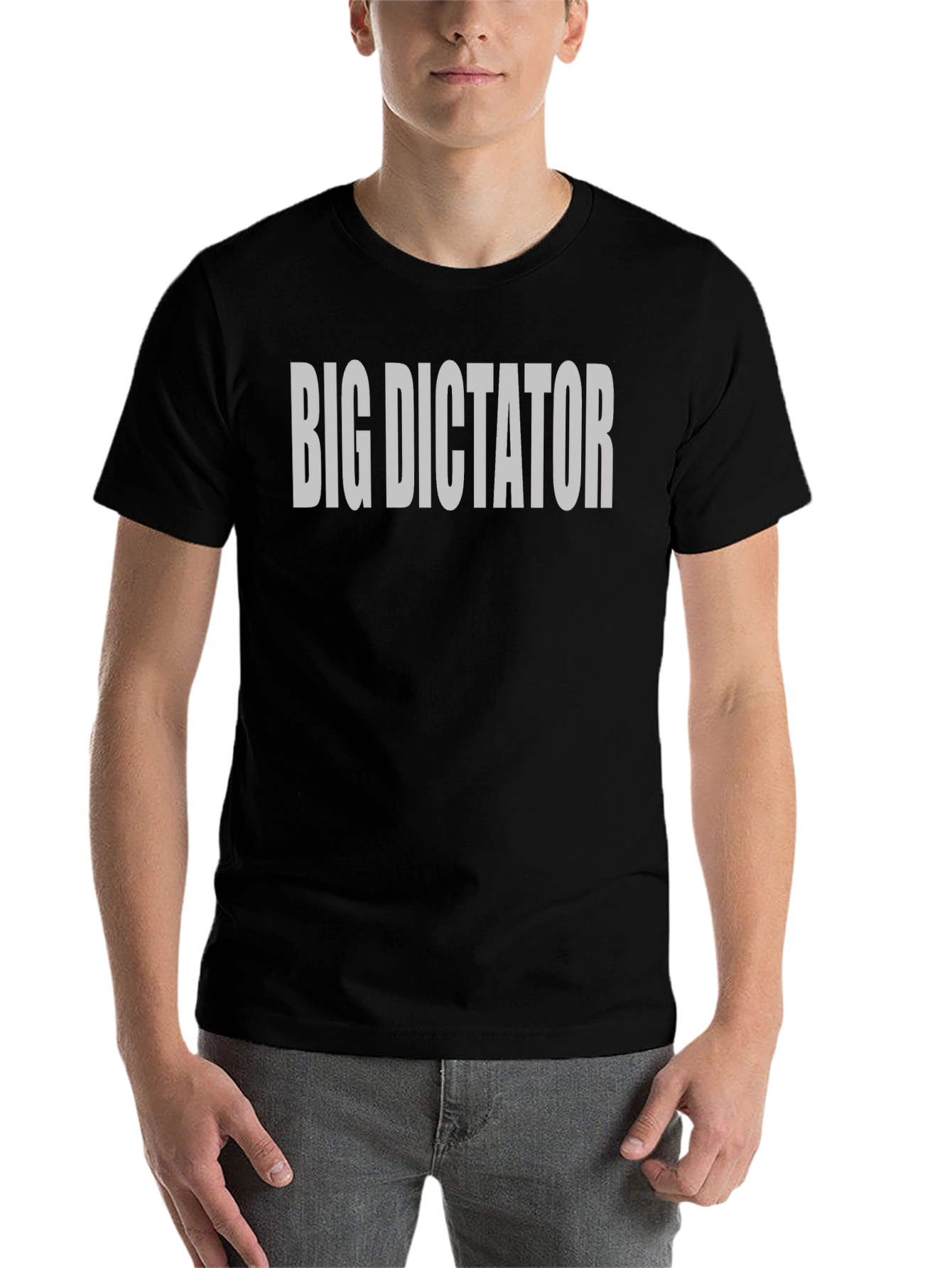 Black Big Dictator T-Shirt - Bold Statement Tee view 7