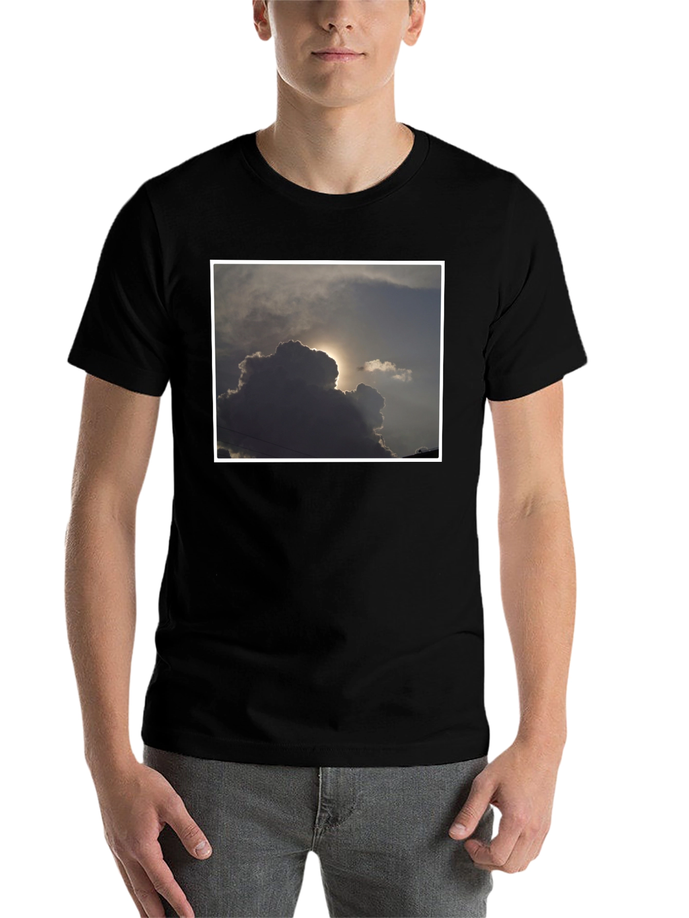 Black Cloudscape Graphic T-Shirt - Stylish and Unique view 7