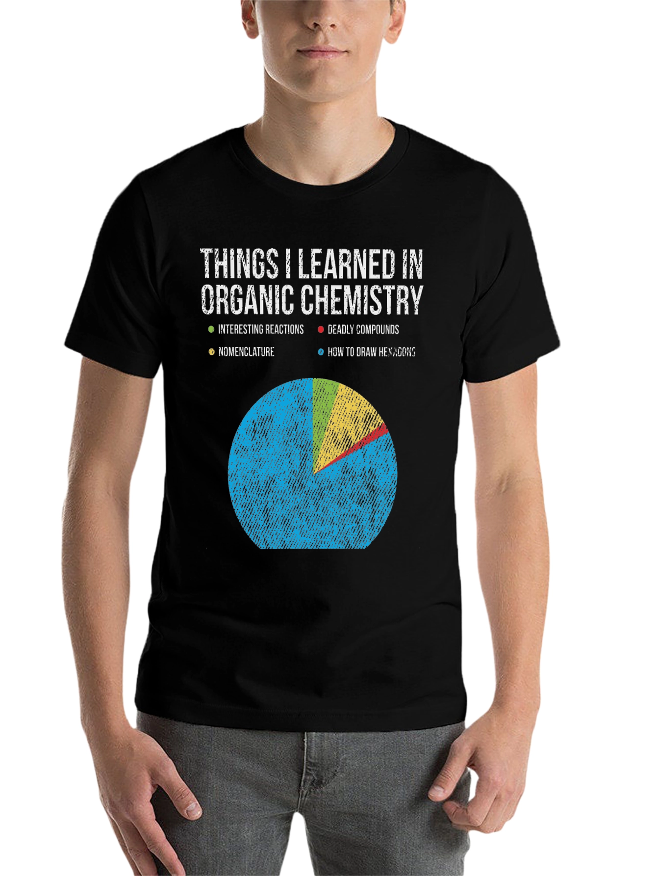 Black Organic Chemistry T-Shirt: Reactions, Nomenclature, Hexagons view 7