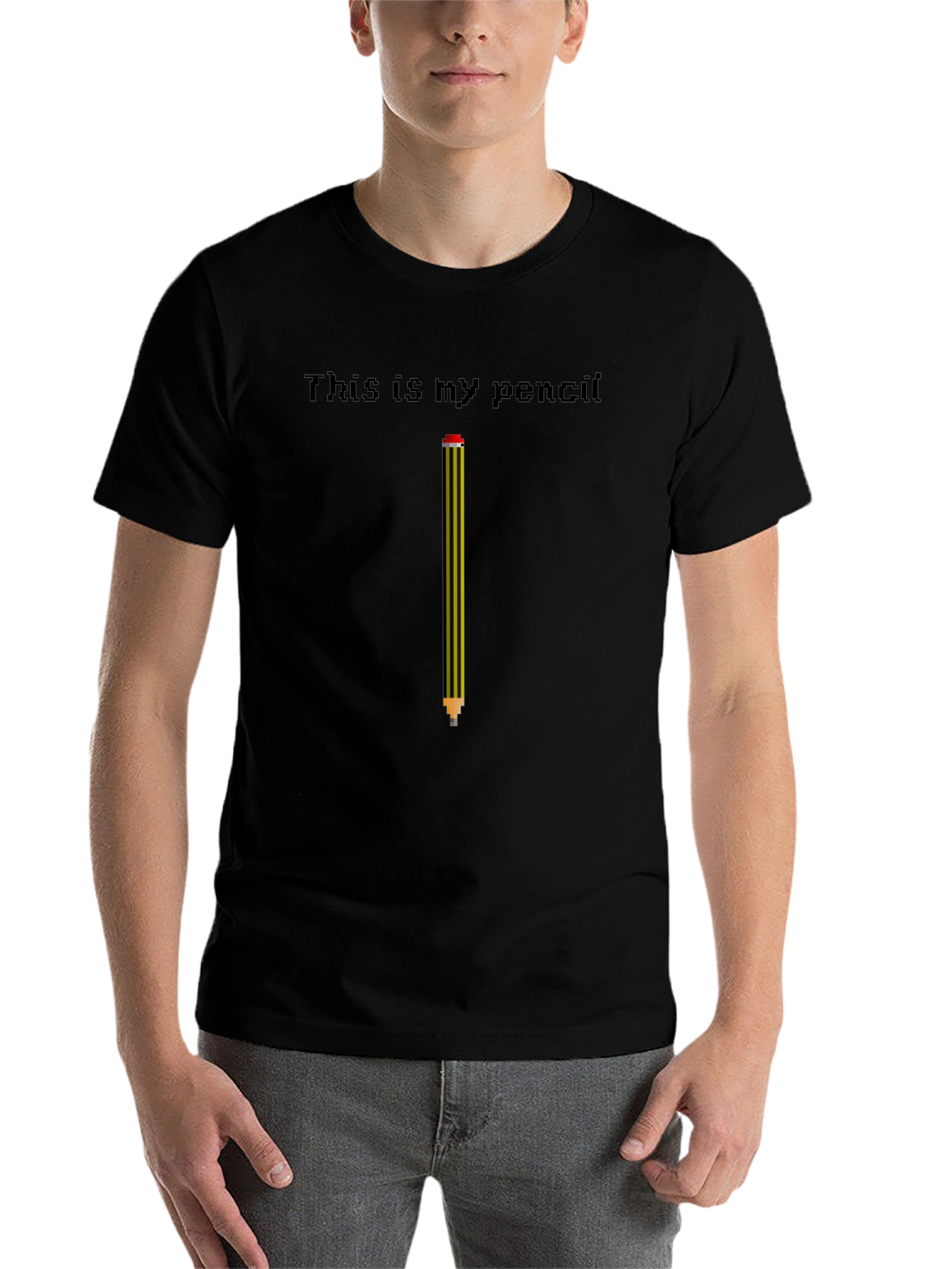 Black This is My Pencil T-Shirt - Fun Graphic Tee view 7