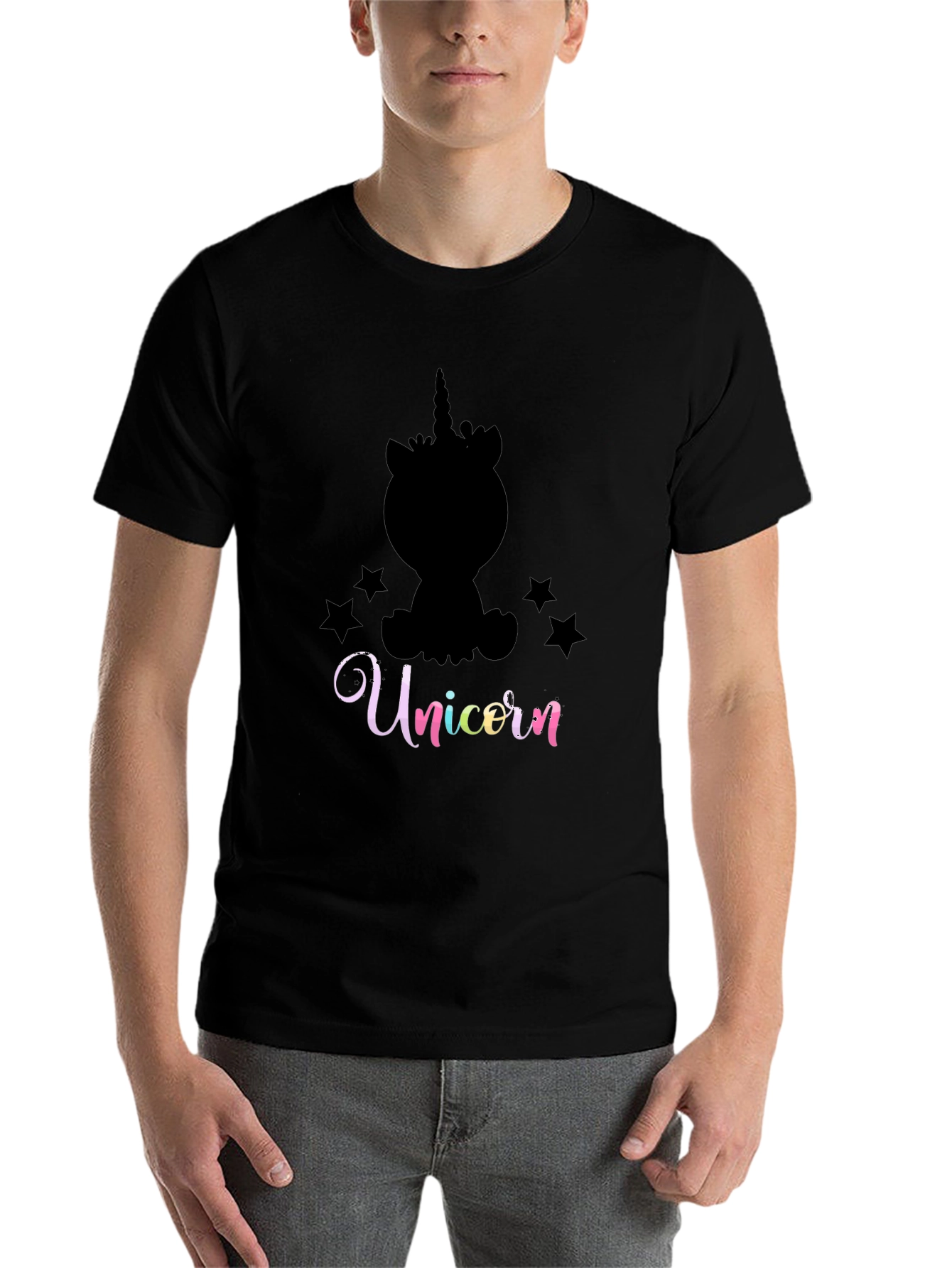 Black Unicorn Graphic Black T-Shirt view 7