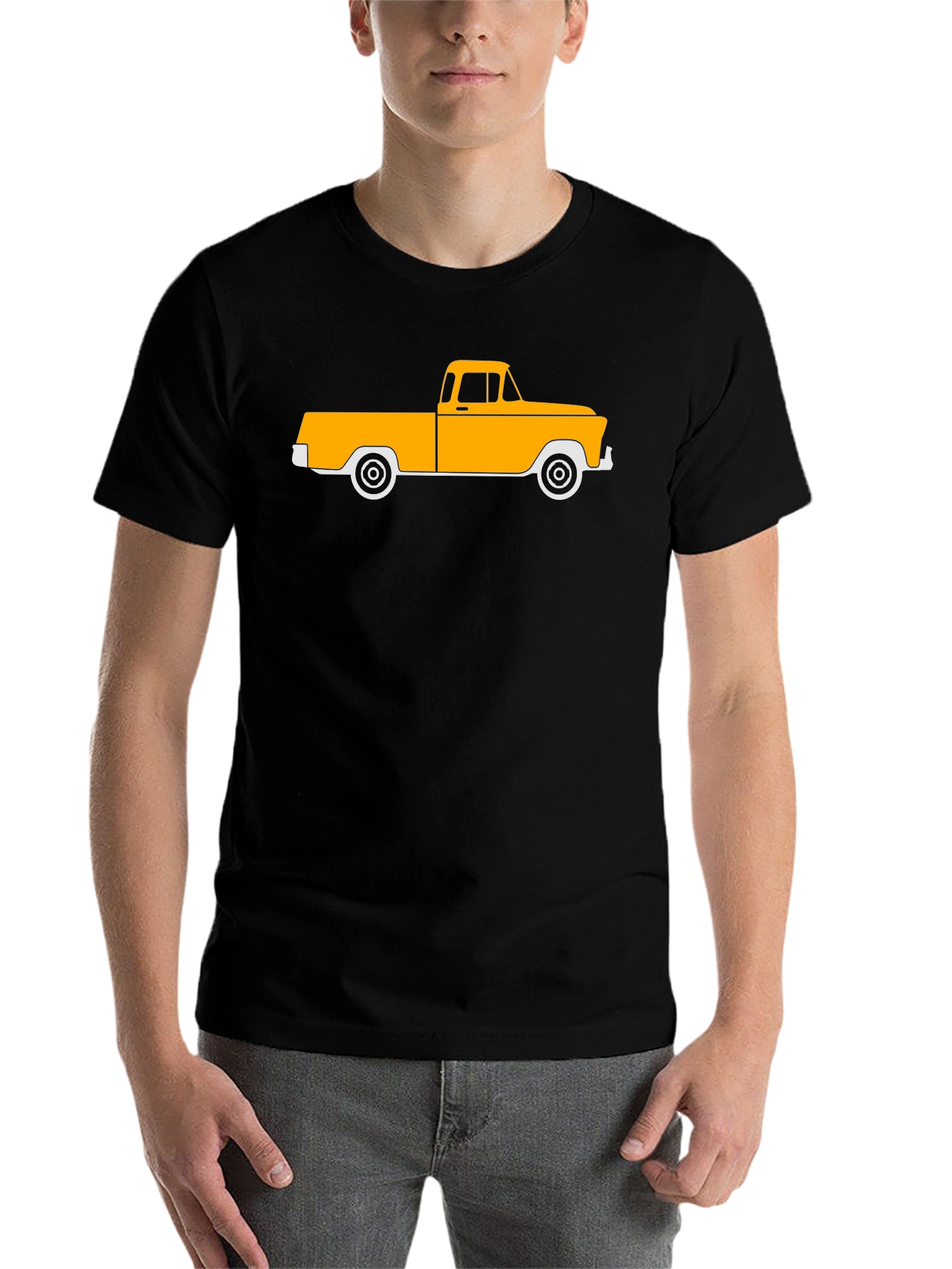 Black Vintage Truck Graphic T-Shirt - Classic Style view 7