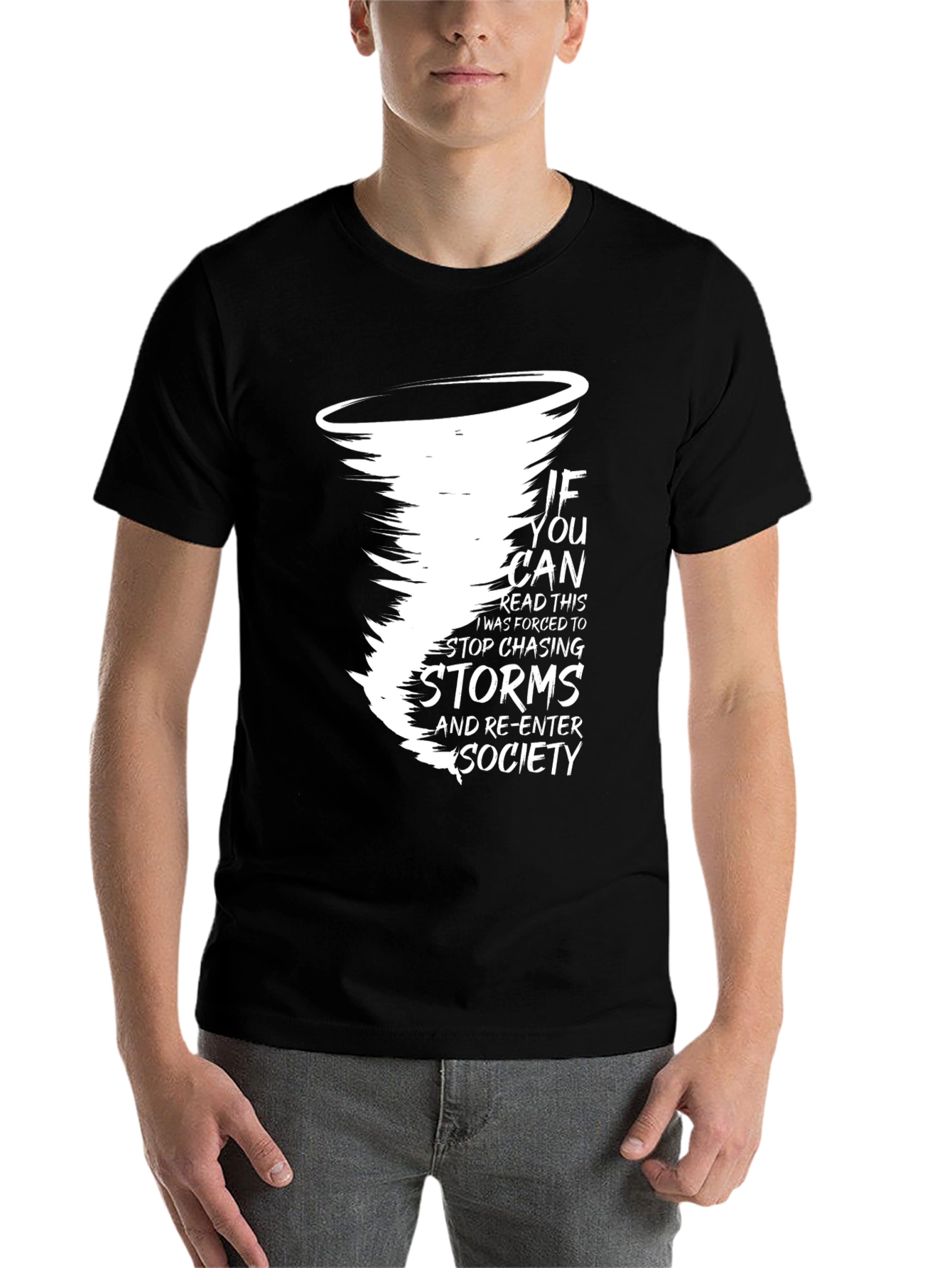 Black Storm Chaser T-Shirt: Funny Graphic Tee view 7