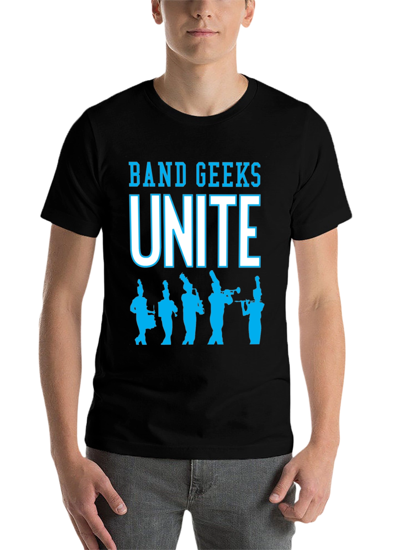 Black Band Geeks Unite Black T-Shirt view 7
